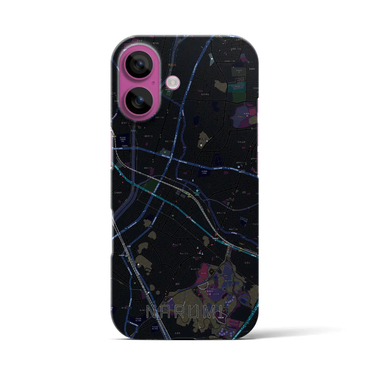 【鳴海(愛知県)】地図柄iPhoneケース(バックカバータイプ)