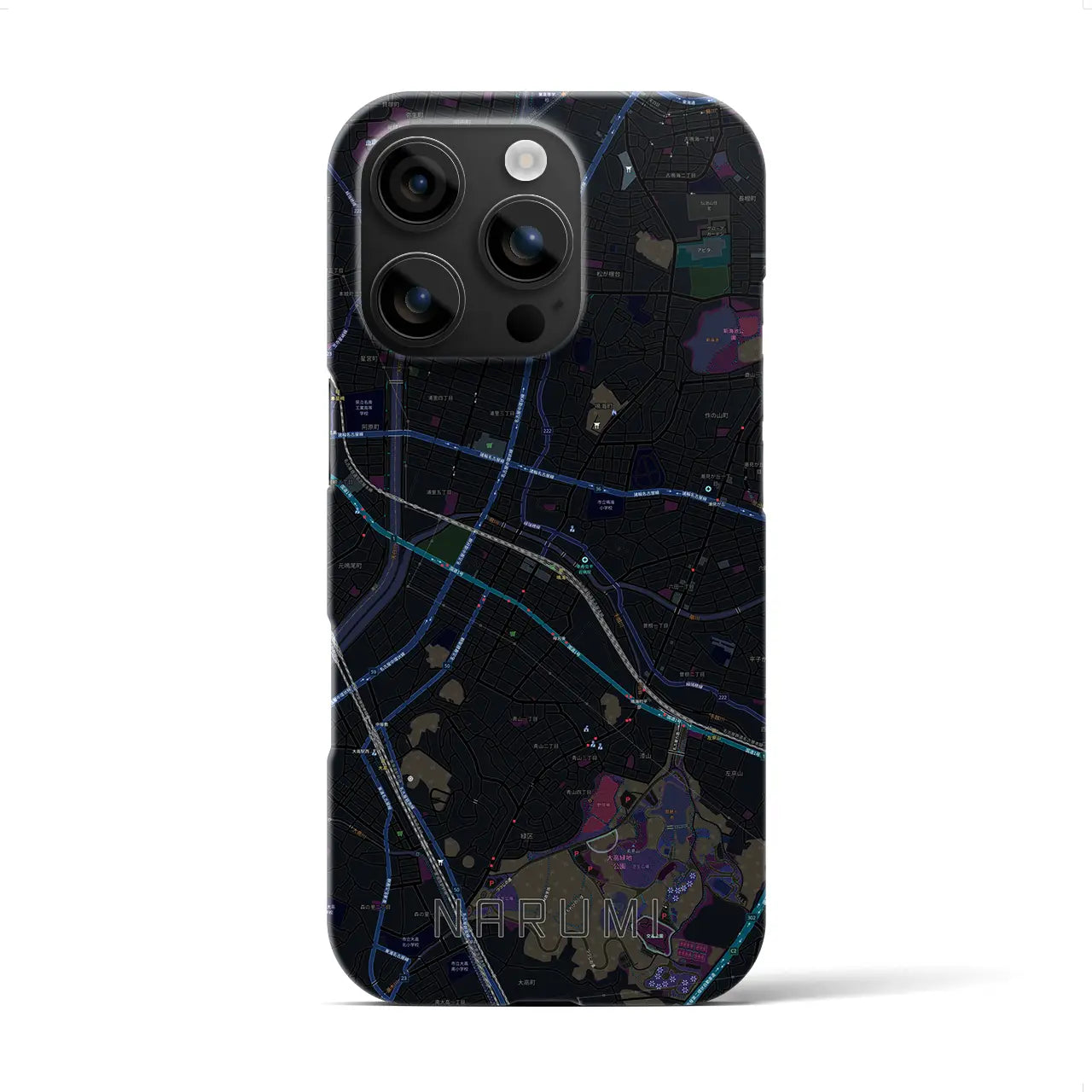 【鳴海(愛知県)】地図柄iPhoneケース(バックカバータイプ)