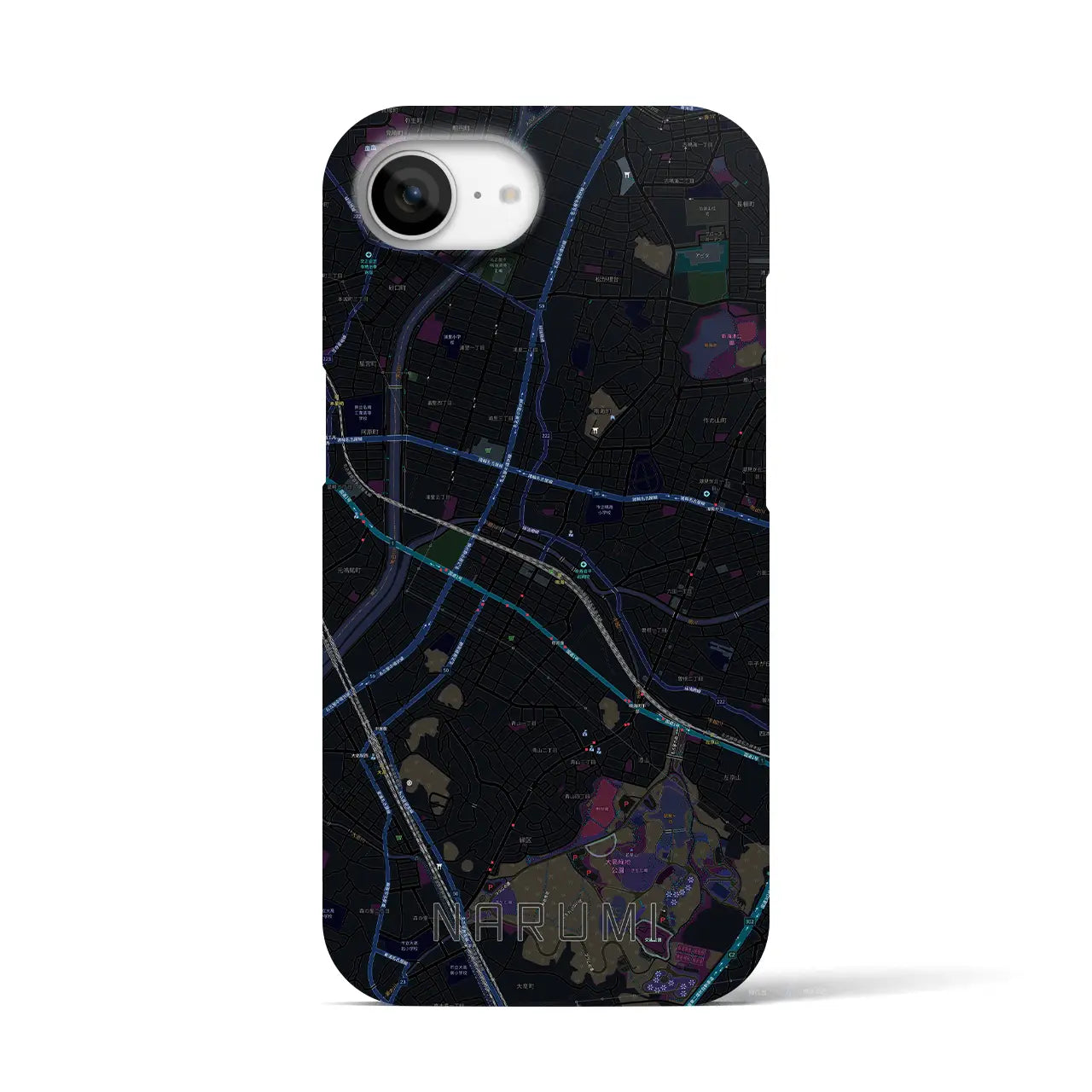【鳴海(愛知県)】地図柄iPhoneケース(バックカバータイプ)