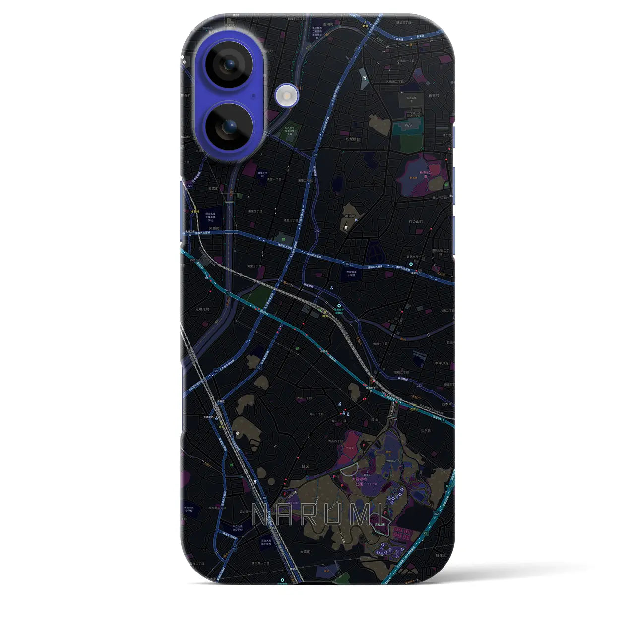 【鳴海(愛知県)】地図柄iPhoneケース(バックカバータイプ)