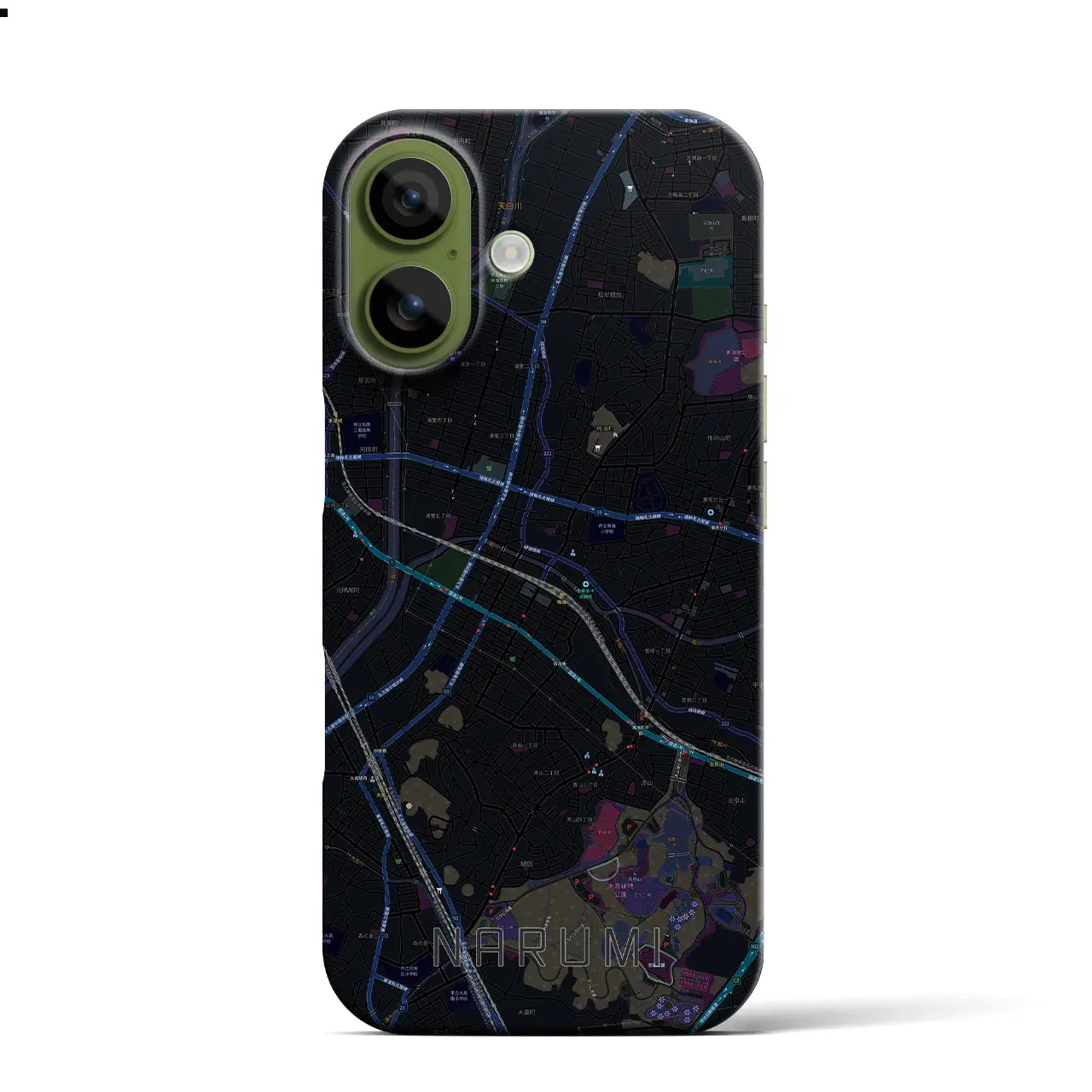【鳴海(愛知県)】地図柄iPhoneケース(バックカバータイプ)