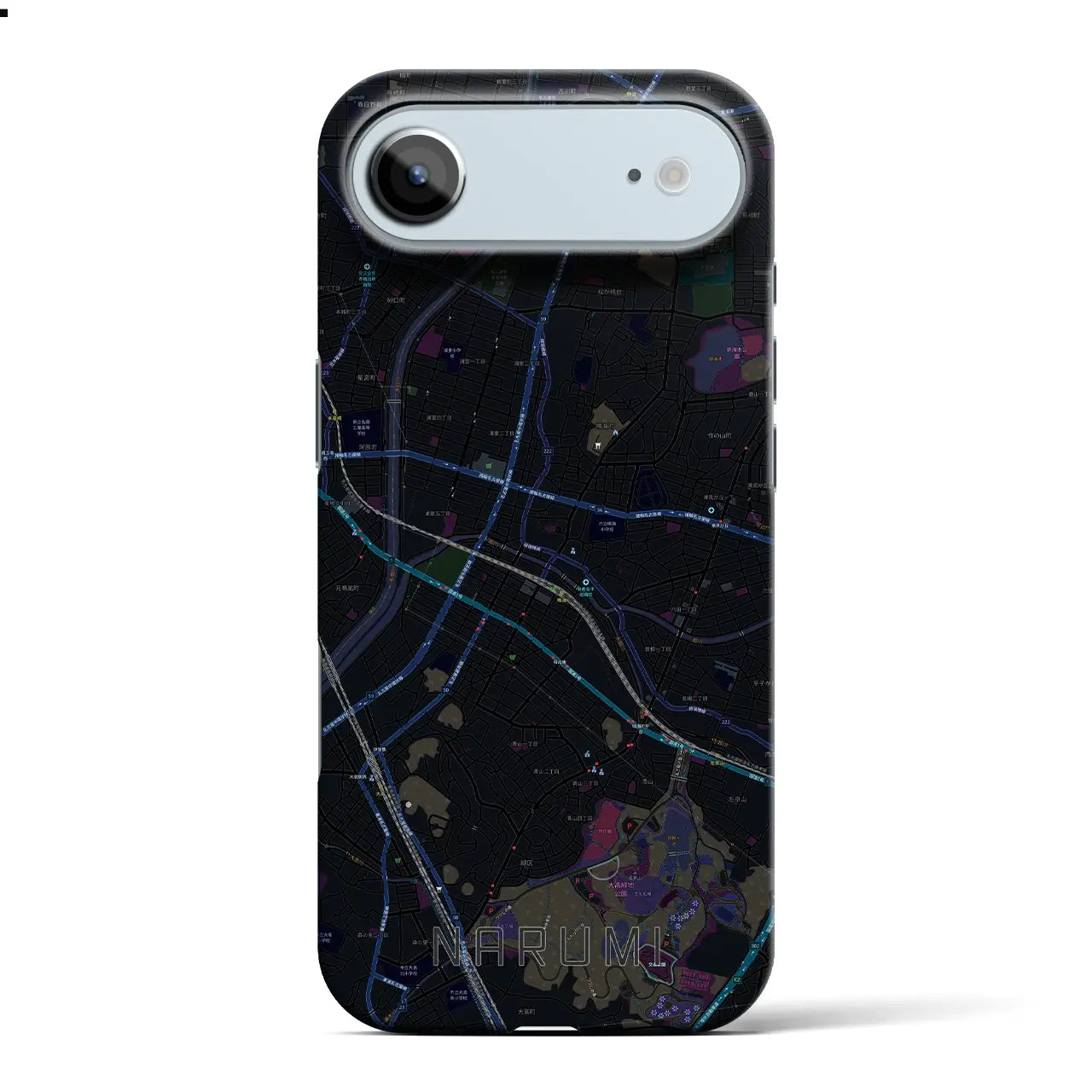 【鳴海(愛知県)】地図柄iPhoneケース(バックカバータイプ)