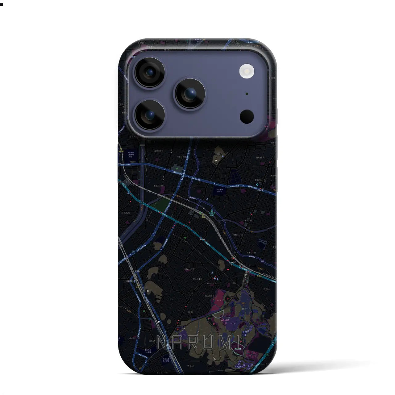 【鳴海(愛知県)】地図柄iPhoneケース(バックカバータイプ)