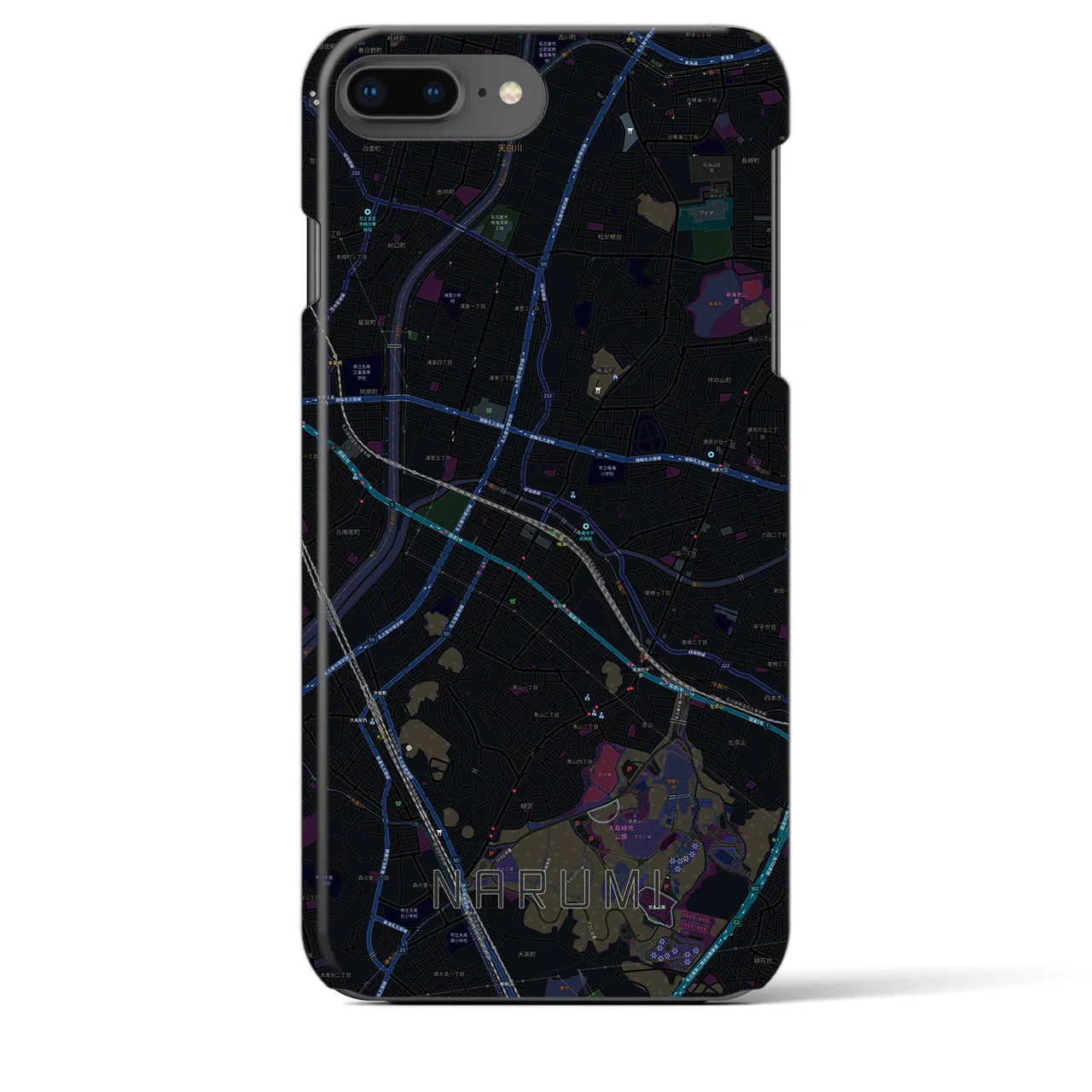 【鳴海(愛知県)】地図柄iPhoneケース(バックカバータイプ)