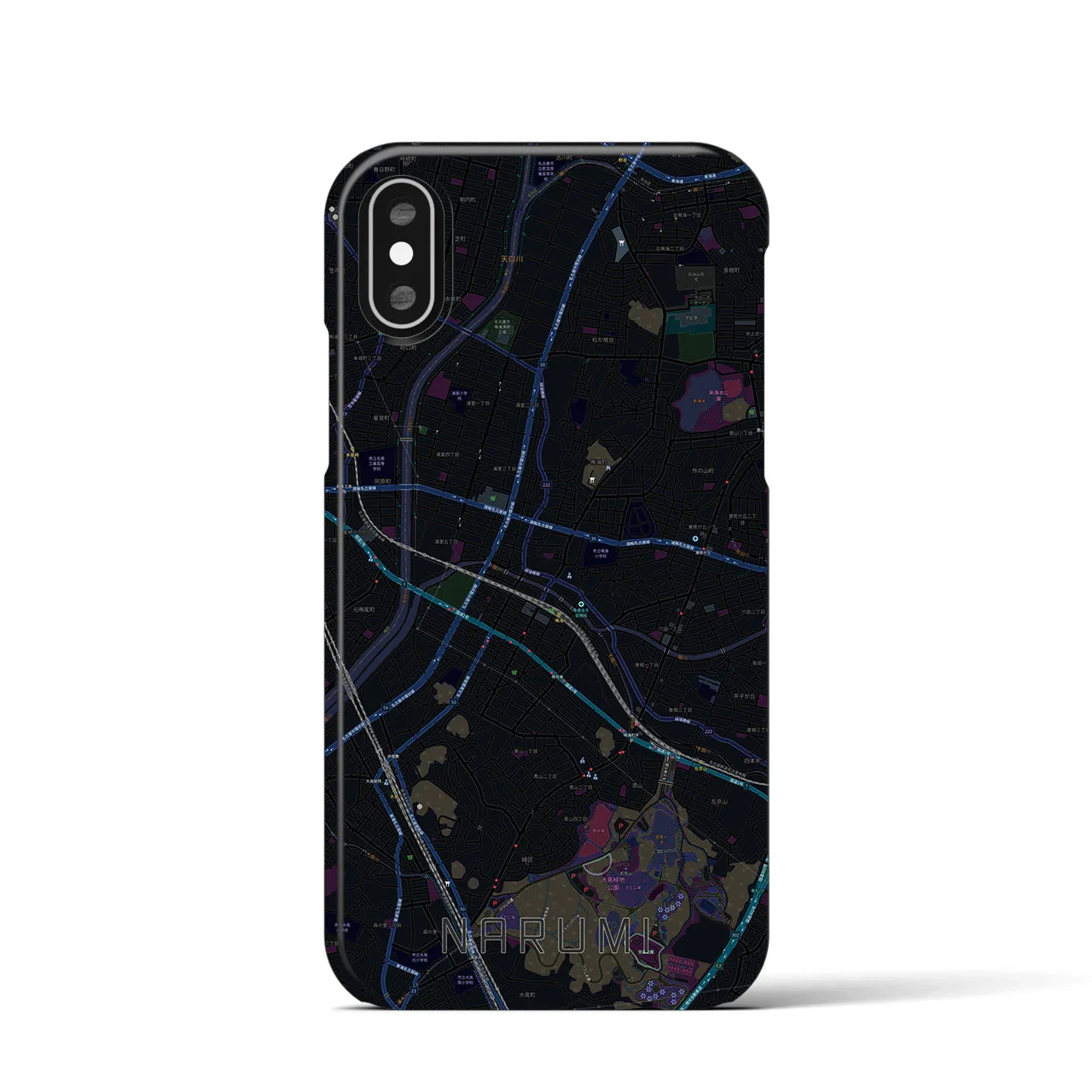 【鳴海(愛知県)】地図柄iPhoneケース(バックカバータイプ)