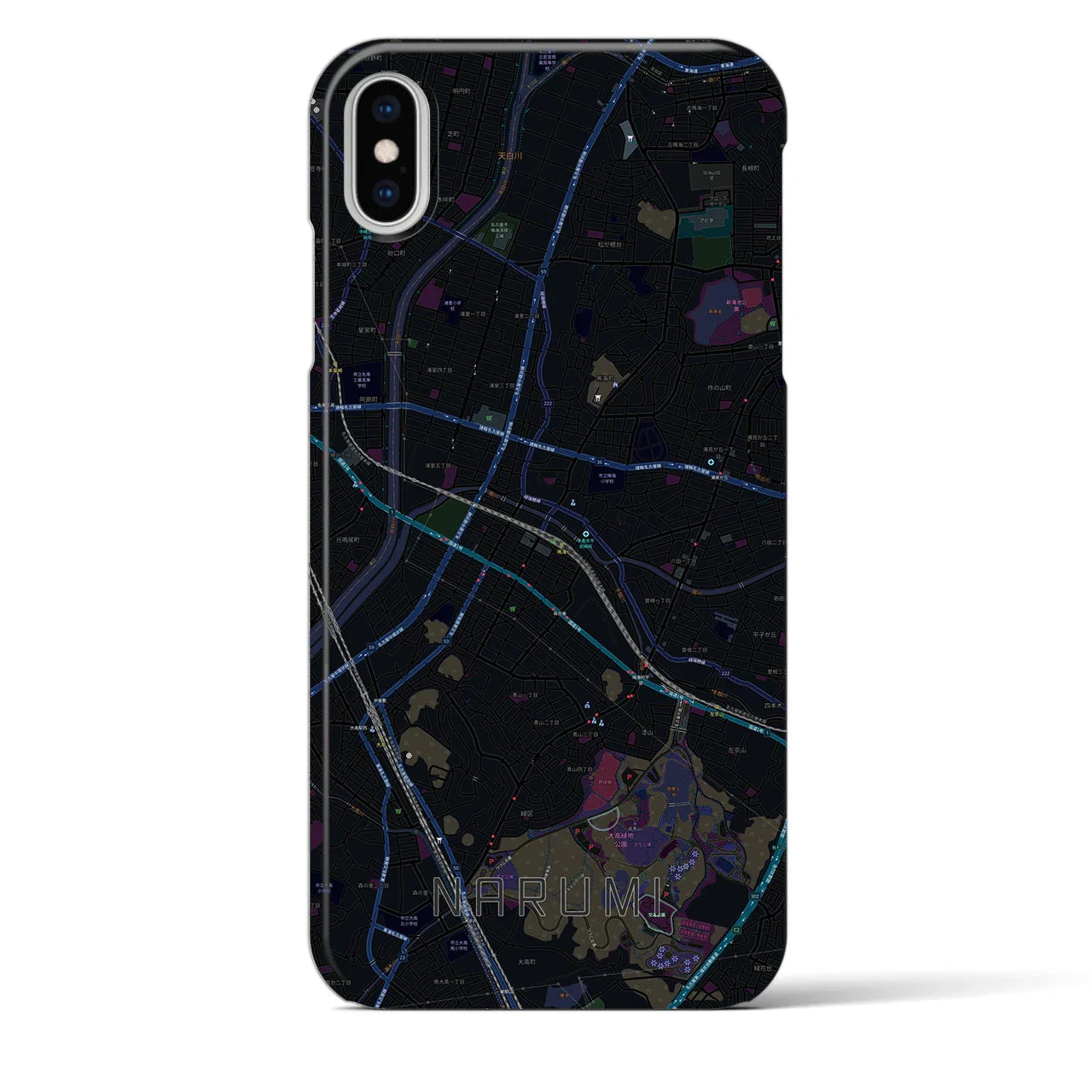 【鳴海(愛知県)】地図柄iPhoneケース(バックカバータイプ)