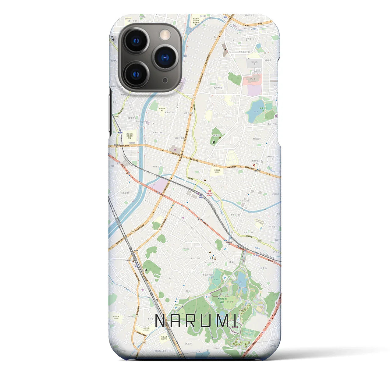 【鳴海(愛知県)】地図柄iPhoneケース(バックカバータイプ)