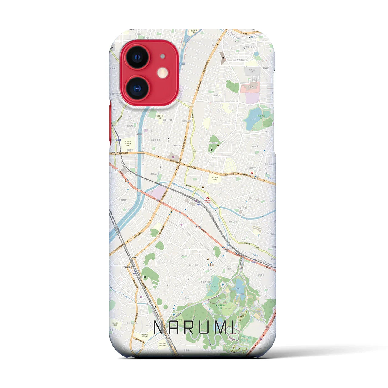 【鳴海(愛知県)】地図柄iPhoneケース(バックカバータイプ)