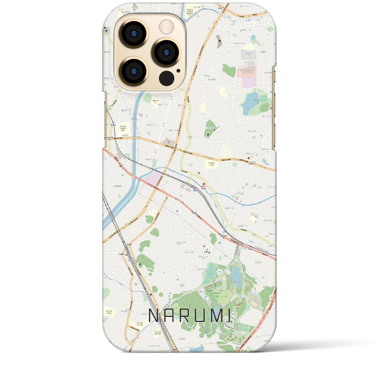【鳴海(愛知県)】地図柄iPhoneケース(バックカバータイプ)