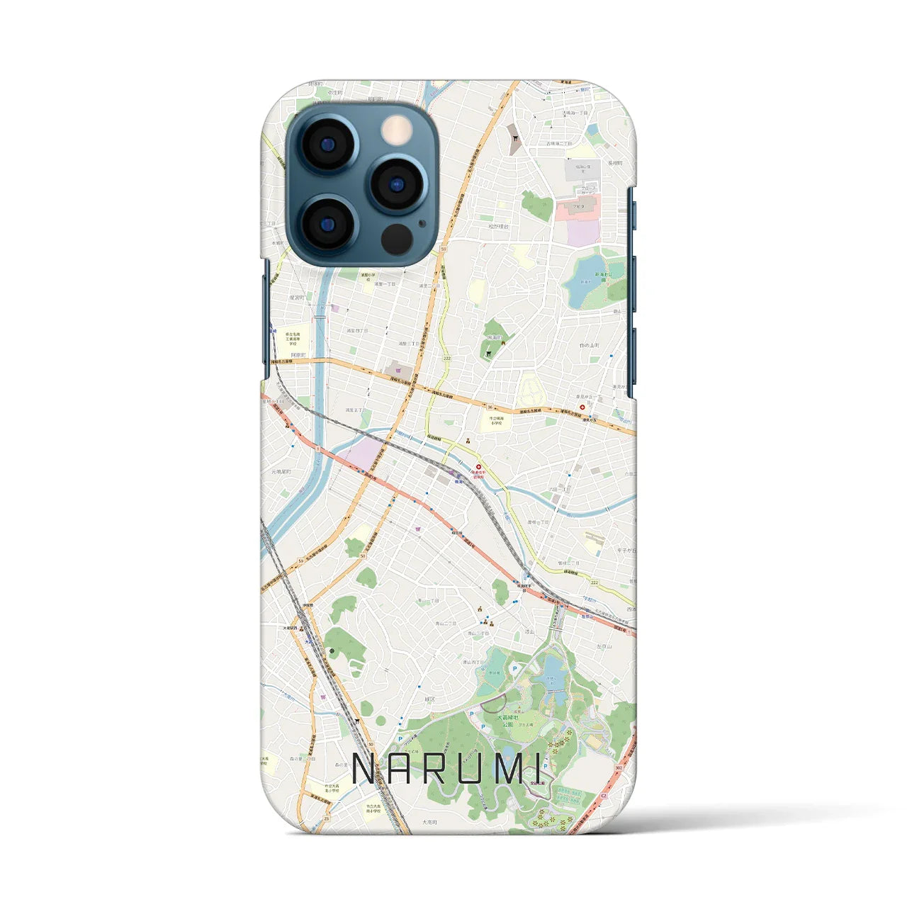【鳴海(愛知県)】地図柄iPhoneケース(バックカバータイプ)