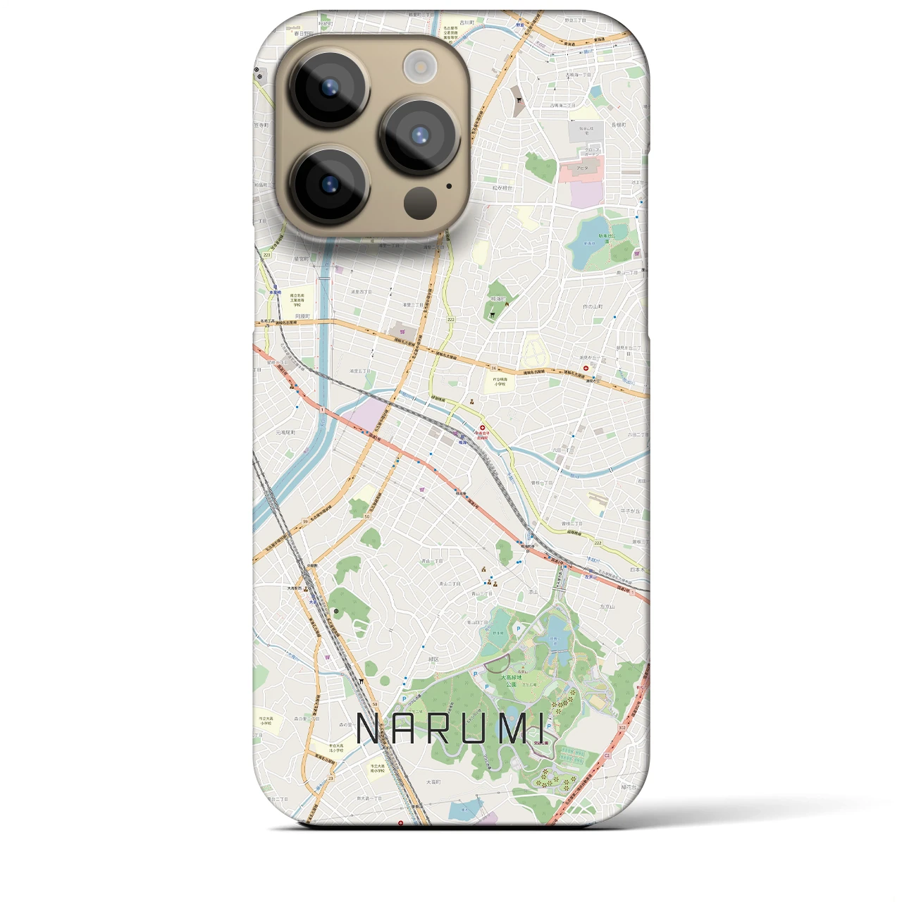 【鳴海(愛知県)】地図柄iPhoneケース(バックカバータイプ)
