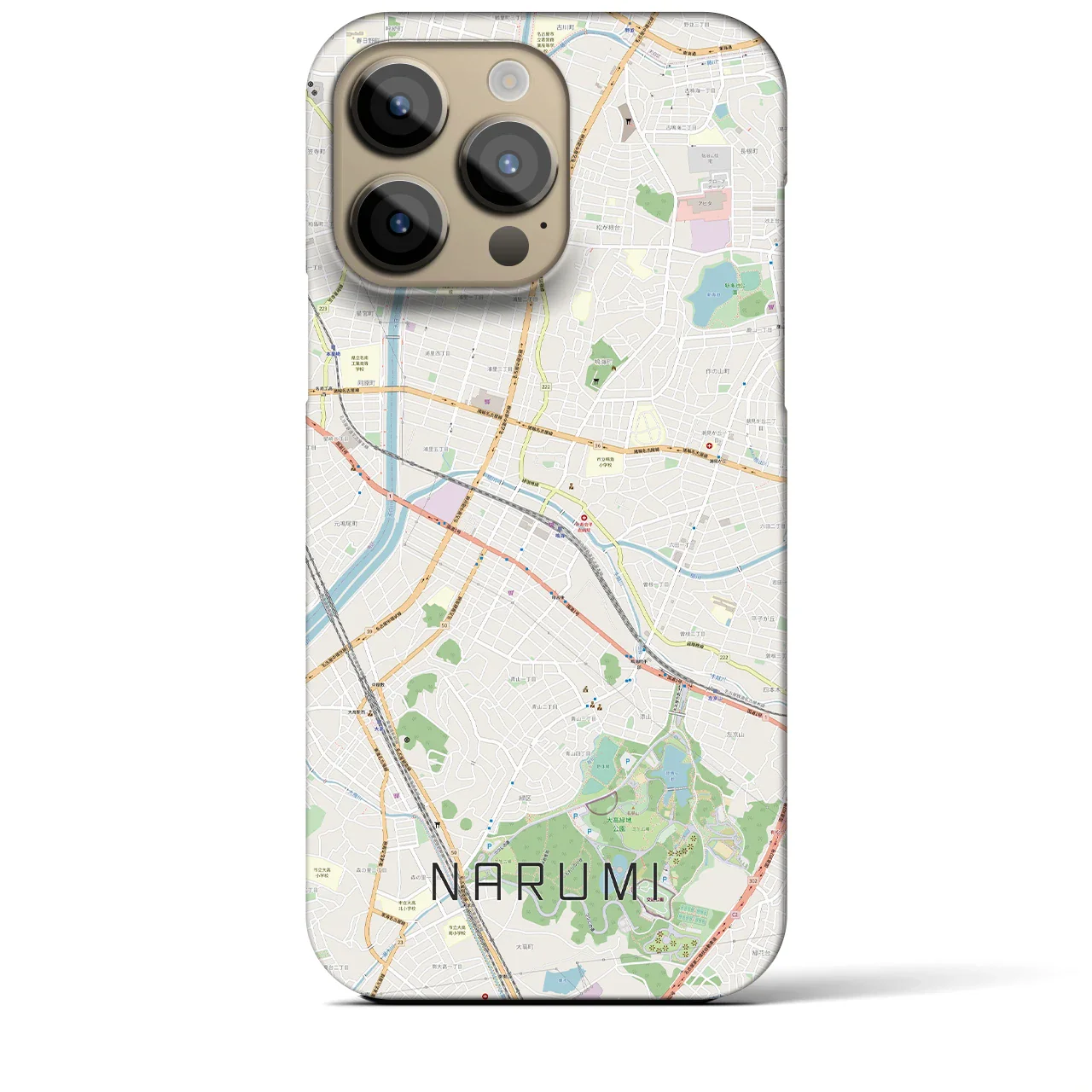 【鳴海(愛知県)】地図柄iPhoneケース(バックカバータイプ)