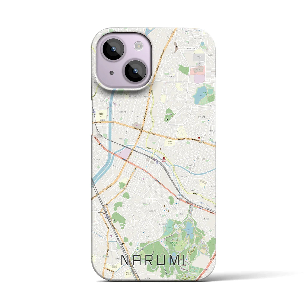 【鳴海(愛知県)】地図柄iPhoneケース(バックカバータイプ)