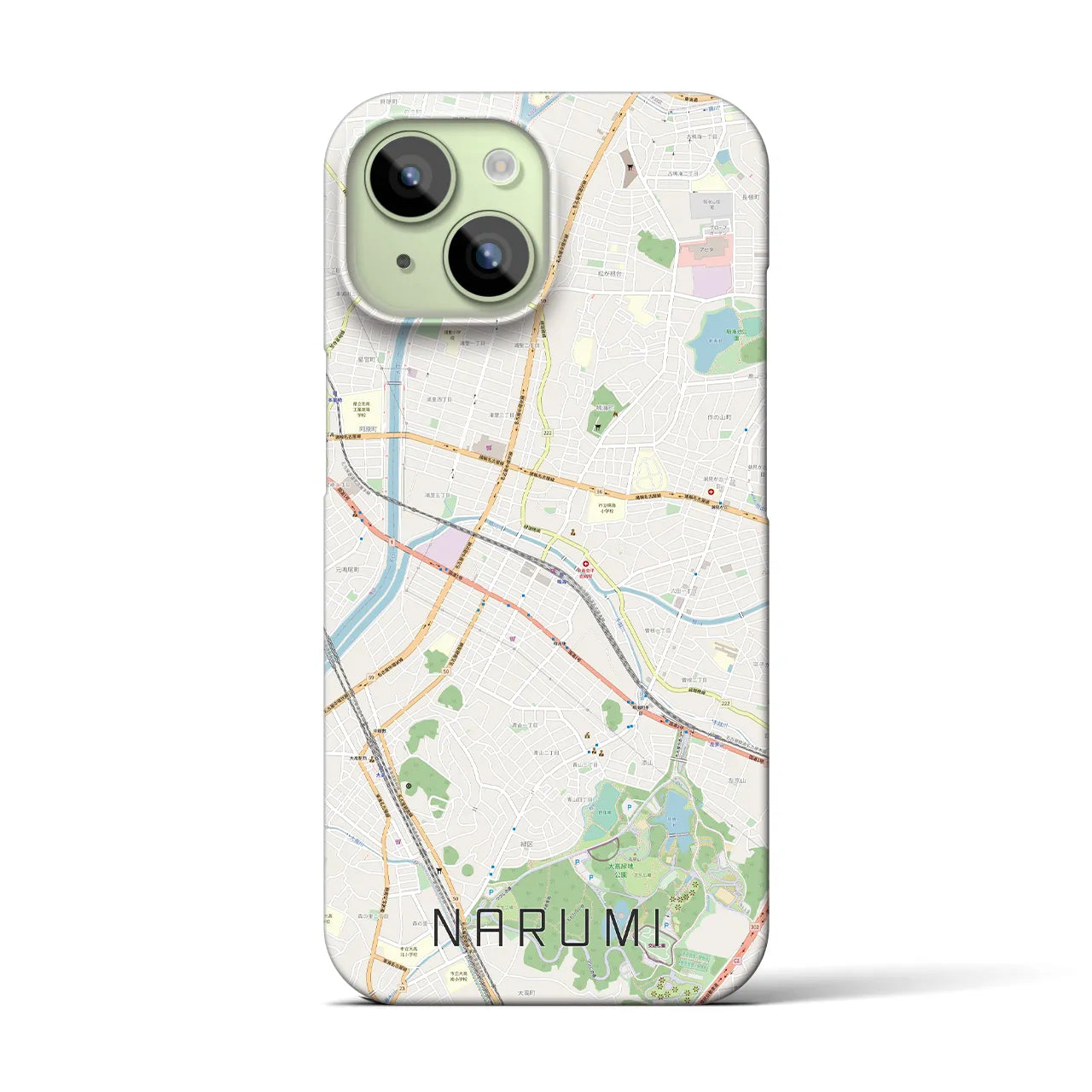 【鳴海(愛知県)】地図柄iPhoneケース(バックカバータイプ)