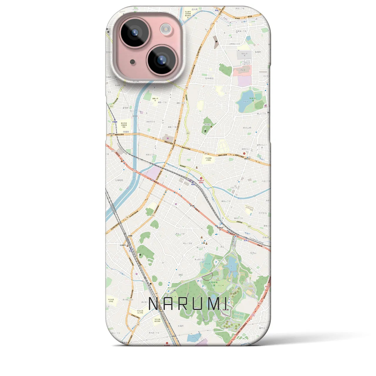 【鳴海(愛知県)】地図柄iPhoneケース(バックカバータイプ)