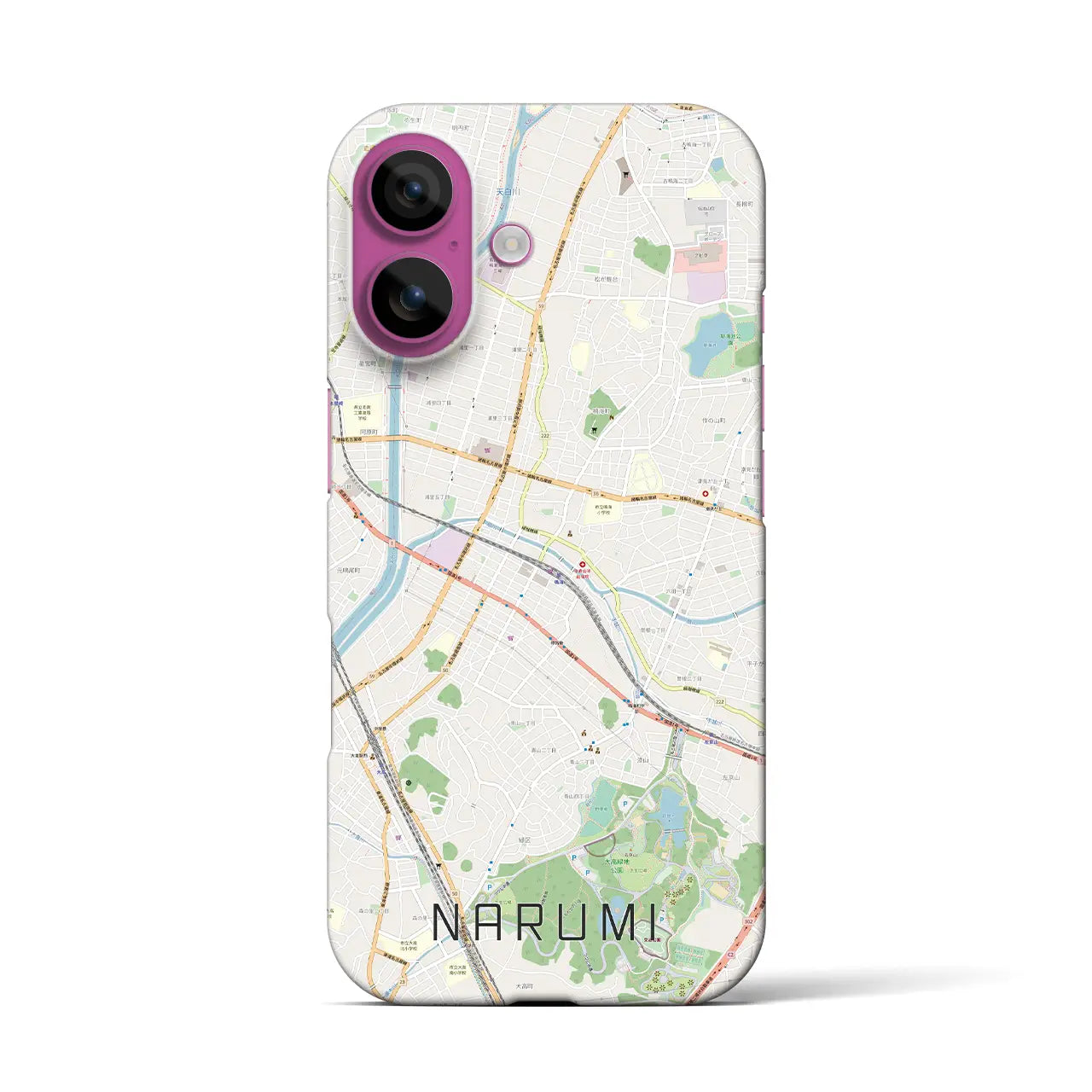 【鳴海(愛知県)】地図柄iPhoneケース(バックカバータイプ)