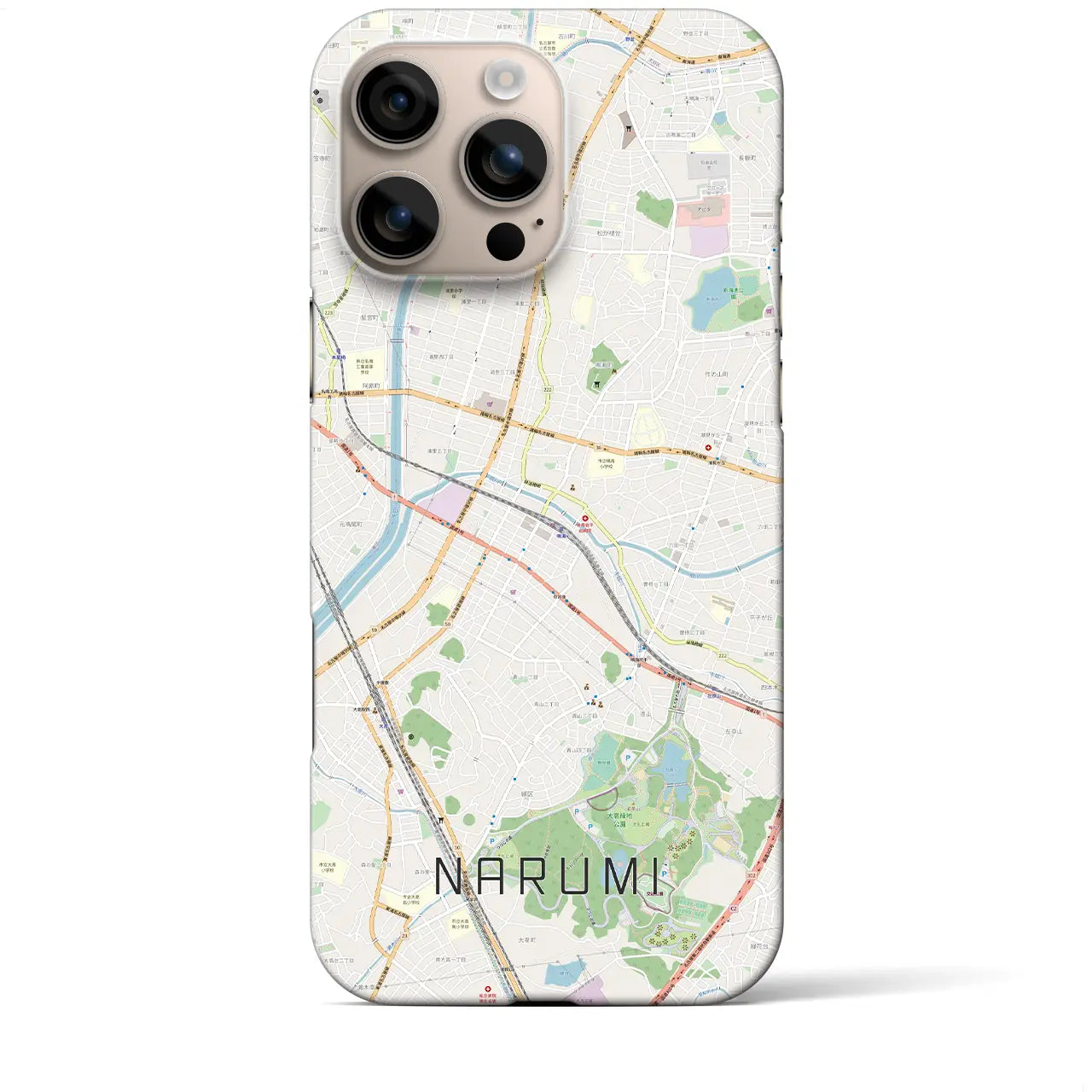 【鳴海(愛知県)】地図柄iPhoneケース(バックカバータイプ)