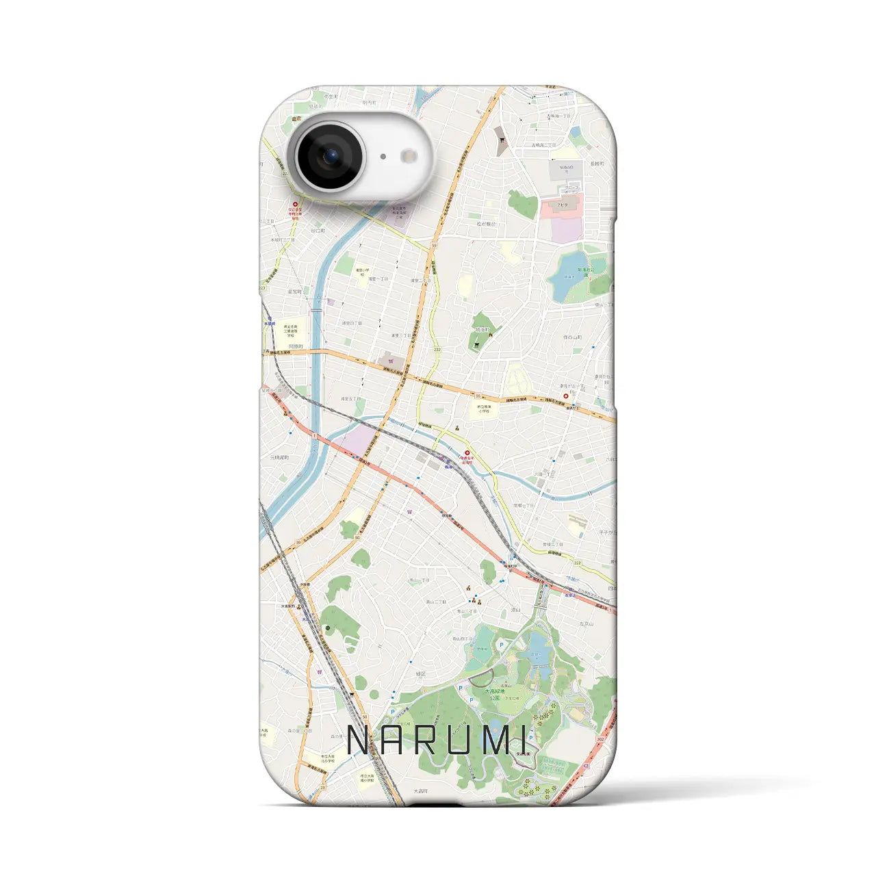 【鳴海(愛知県)】地図柄iPhoneケース(バックカバータイプ)