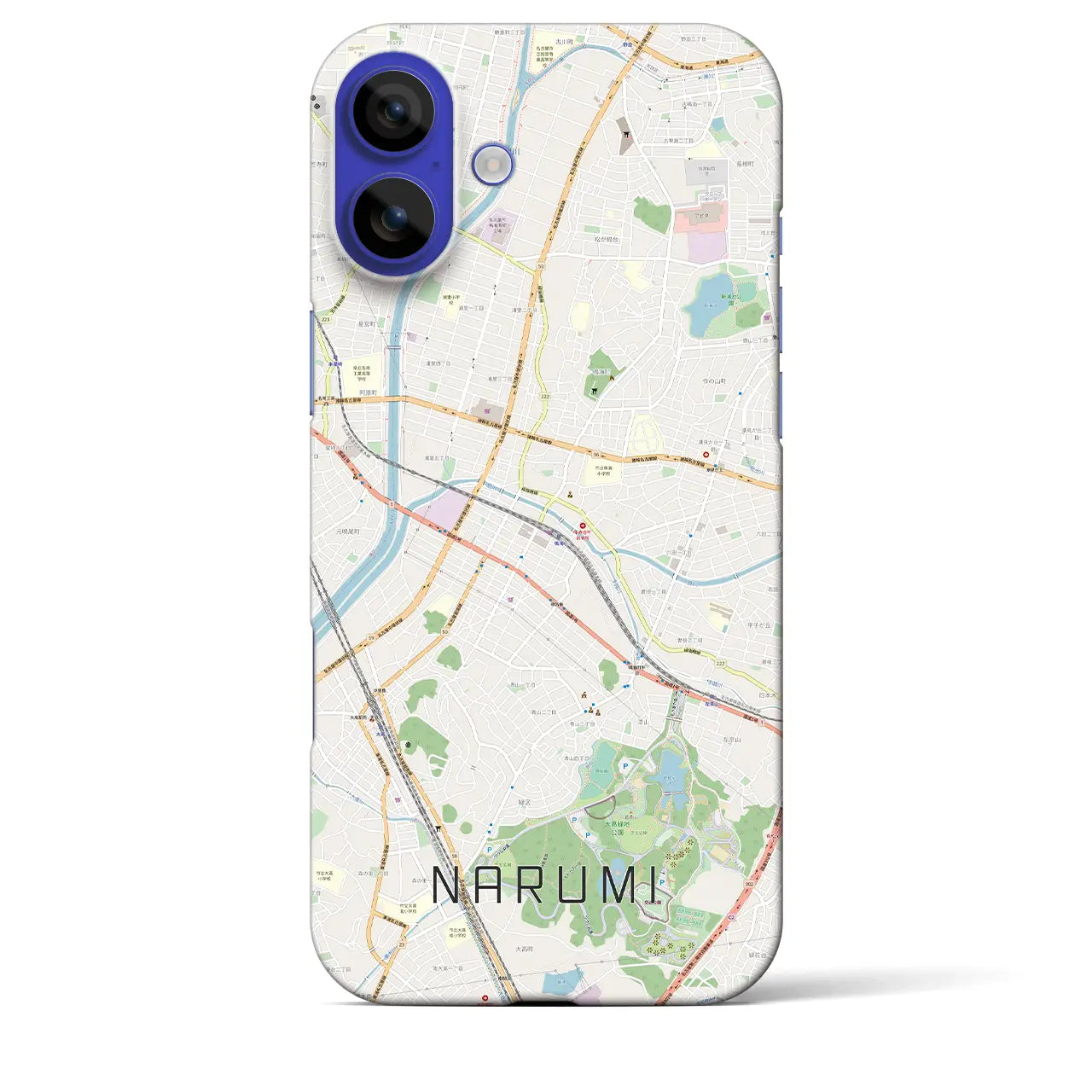 【鳴海(愛知県)】地図柄iPhoneケース(バックカバータイプ)