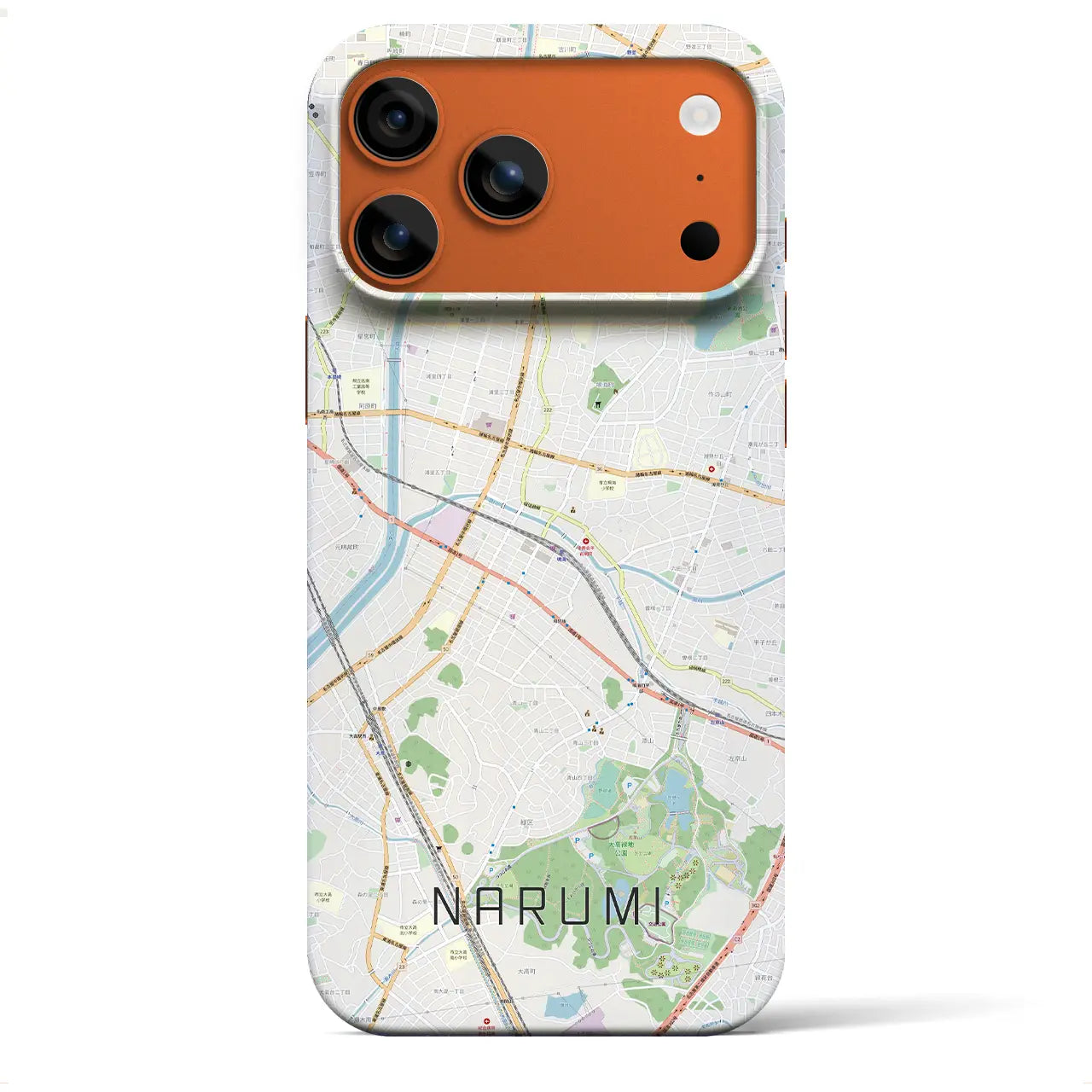 【鳴海(愛知県)】地図柄iPhoneケース(バックカバータイプ)ナチュラル・iPhone 17 Pro Max 用