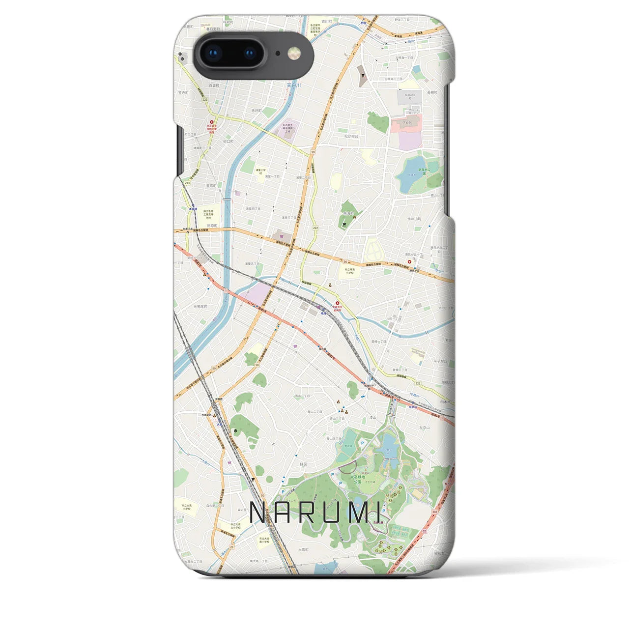 【鳴海(愛知県)】地図柄iPhoneケース(バックカバータイプ)