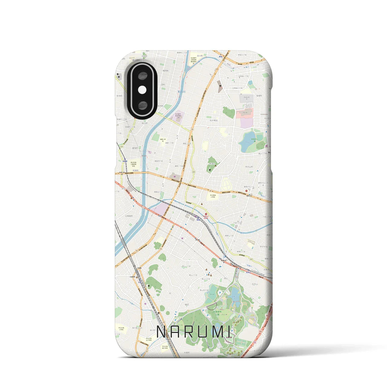 【鳴海(愛知県)】地図柄iPhoneケース(バックカバータイプ)
