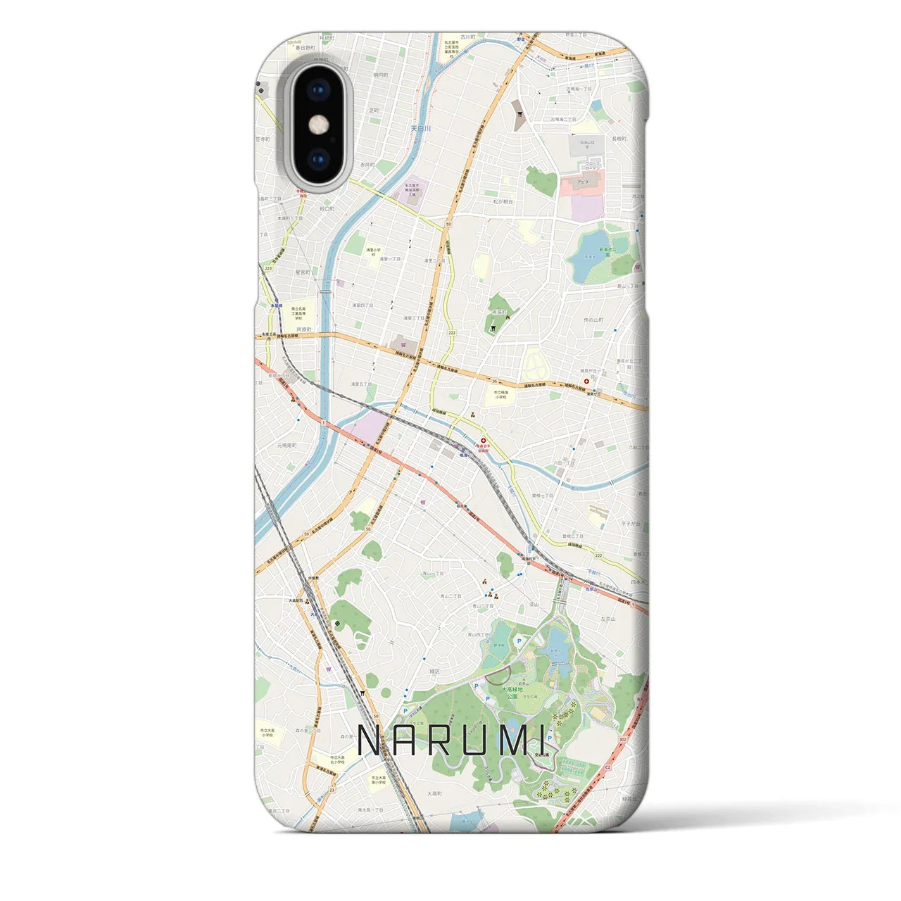 【鳴海(愛知県)】地図柄iPhoneケース(バックカバータイプ)