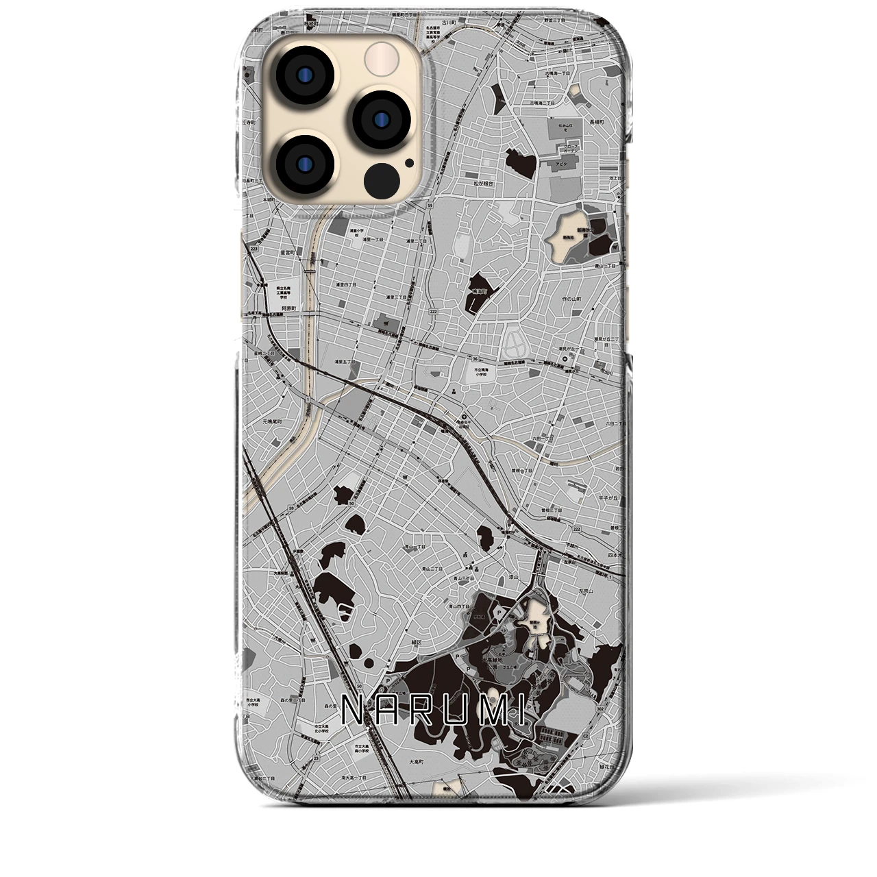 【鳴海(愛知県)】地図柄iPhoneケース(クリアタイプ)