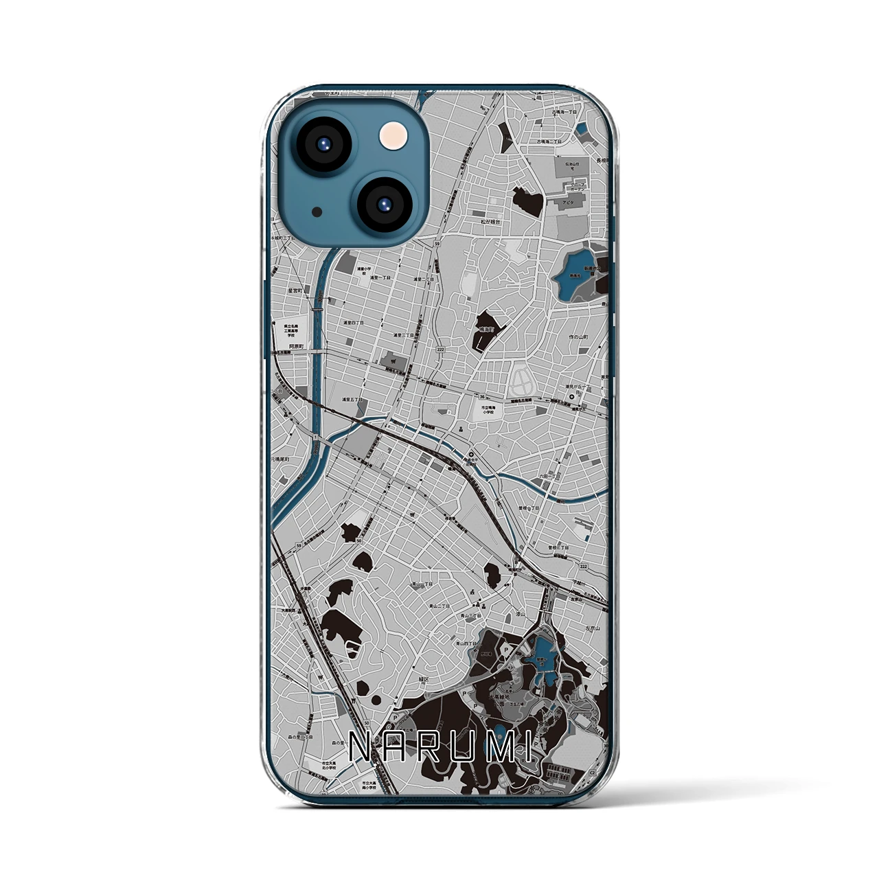 【鳴海(愛知県)】地図柄iPhoneケース(クリアタイプ)