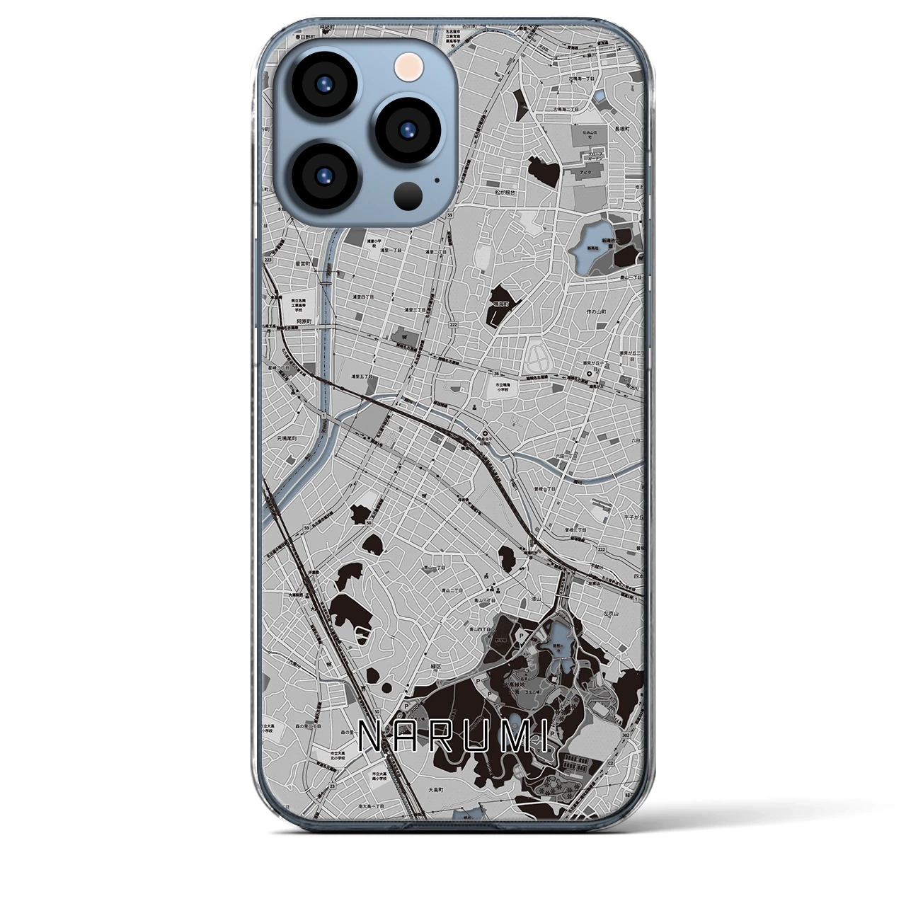 【鳴海(愛知県)】地図柄iPhoneケース(クリアタイプ)