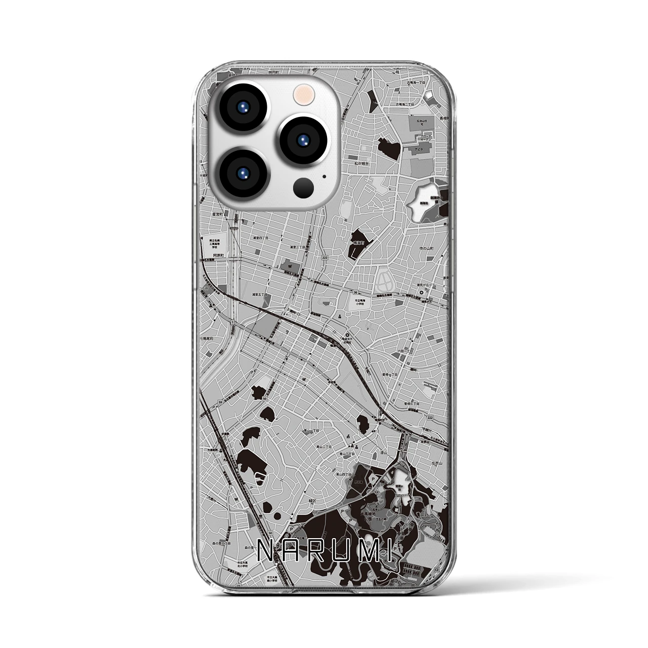 【鳴海(愛知県)】地図柄iPhoneケース(クリアタイプ)