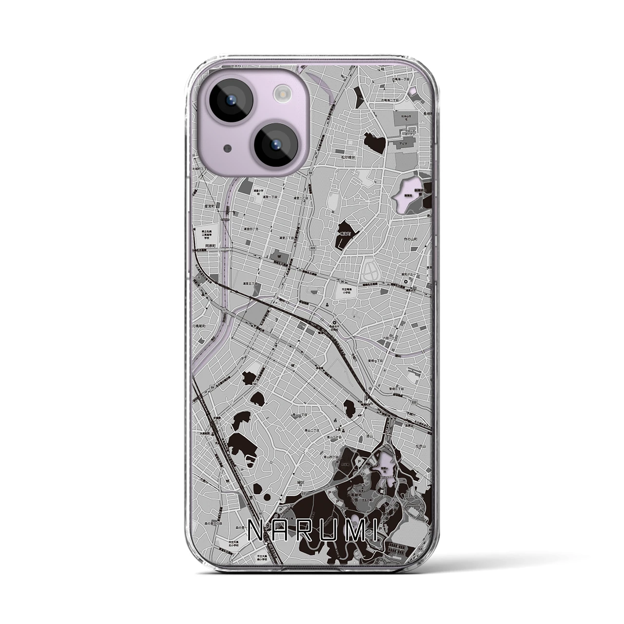 【鳴海(愛知県)】地図柄iPhoneケース(クリアタイプ)