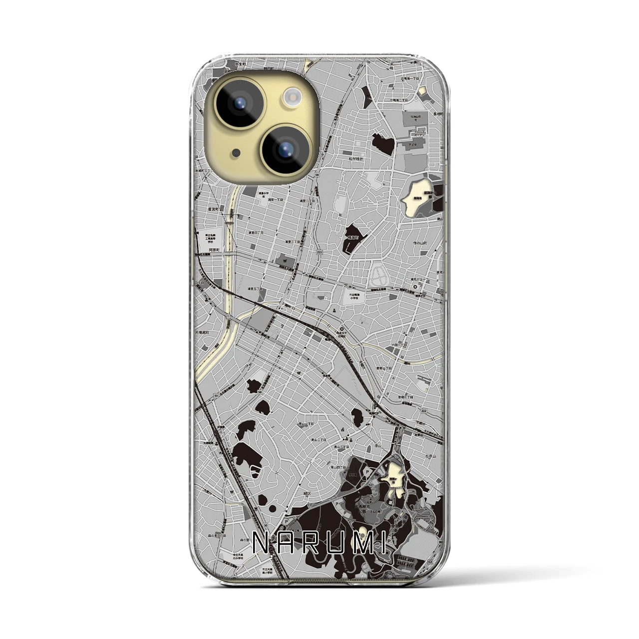 【鳴海(愛知県)】地図柄iPhoneケース(クリアタイプ)