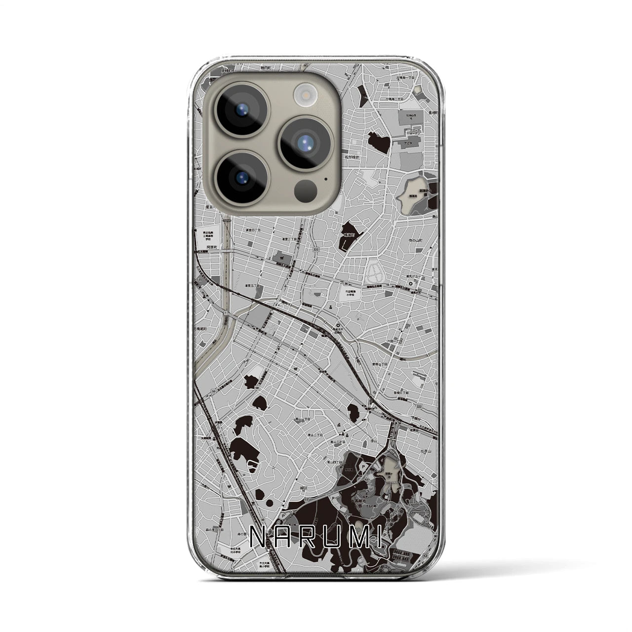 【鳴海(愛知県)】地図柄iPhoneケース(クリアタイプ)