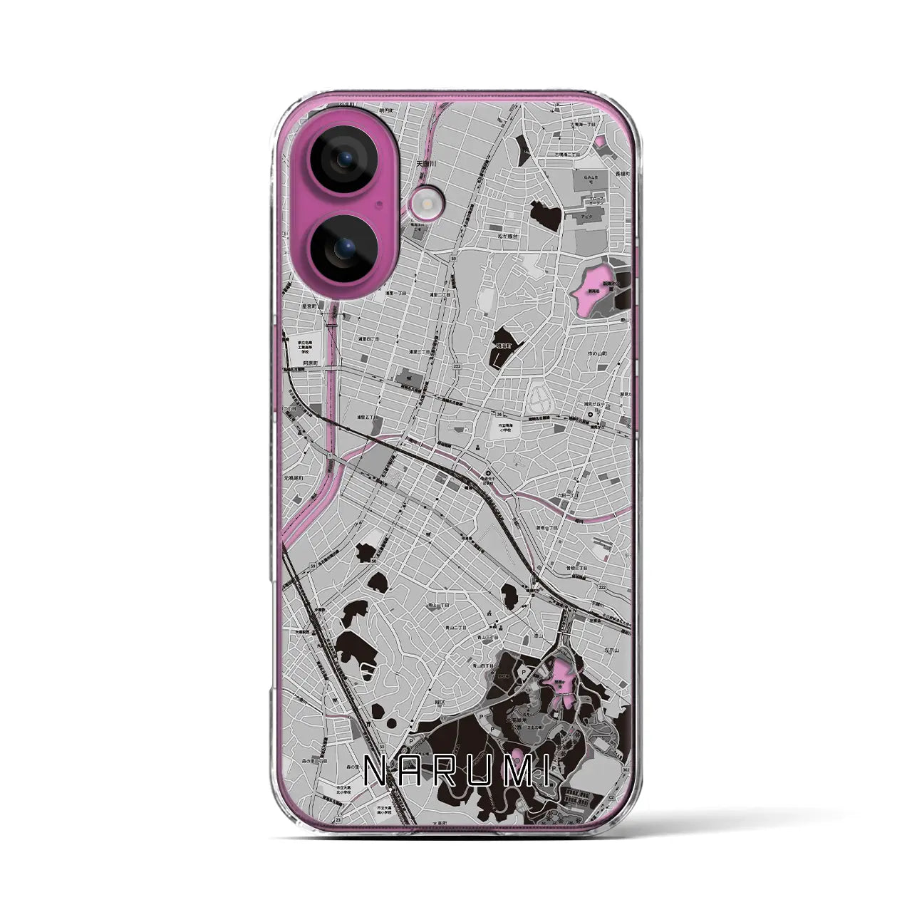 【鳴海(愛知県)】地図柄iPhoneケース(クリアタイプ)