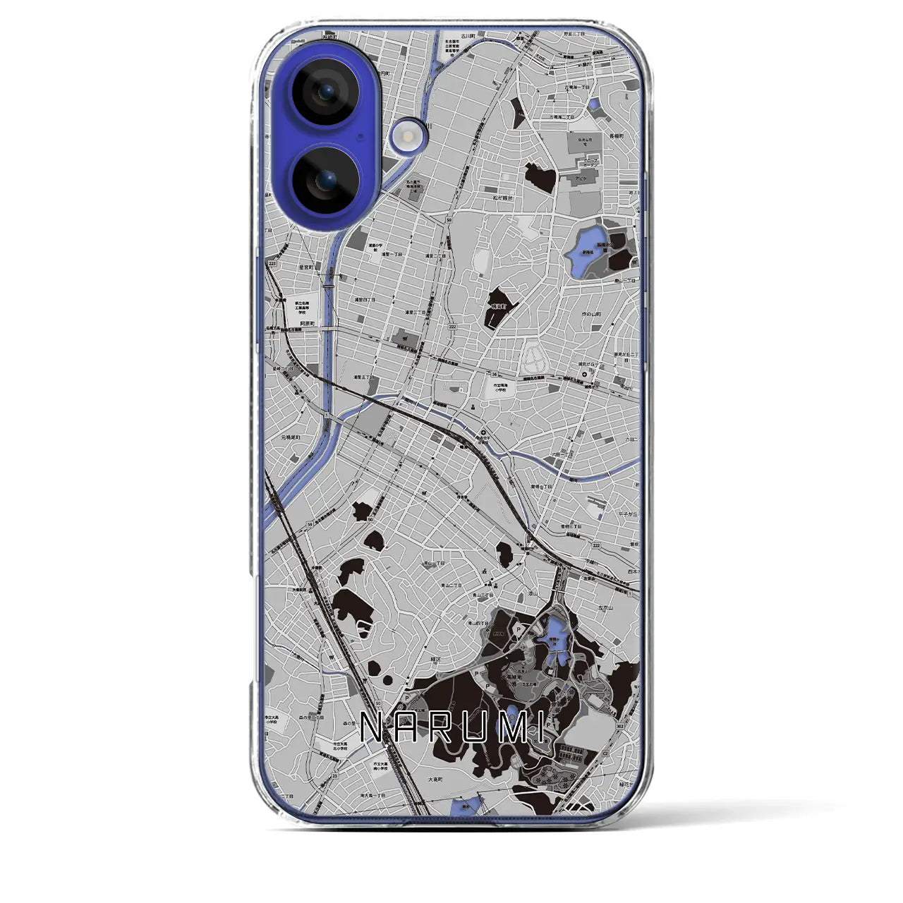 【鳴海(愛知県)】地図柄iPhoneケース(クリアタイプ)