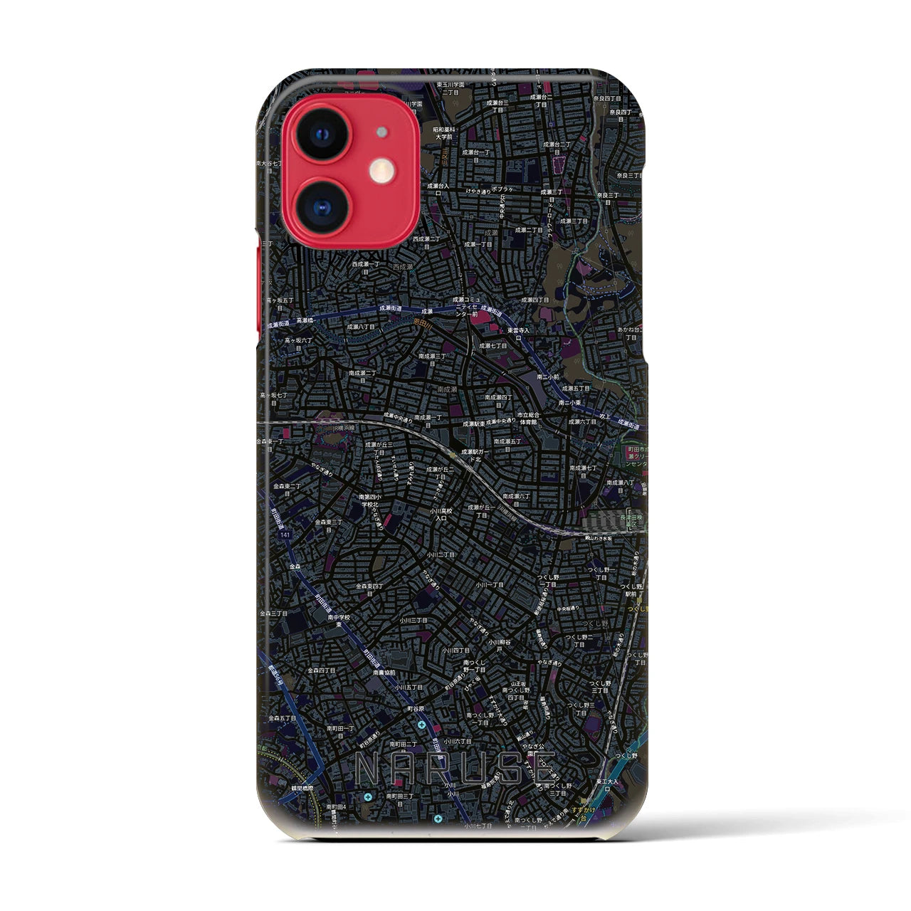 【成瀬(東京都)】地図柄iPhoneケース(バックカバータイプ)