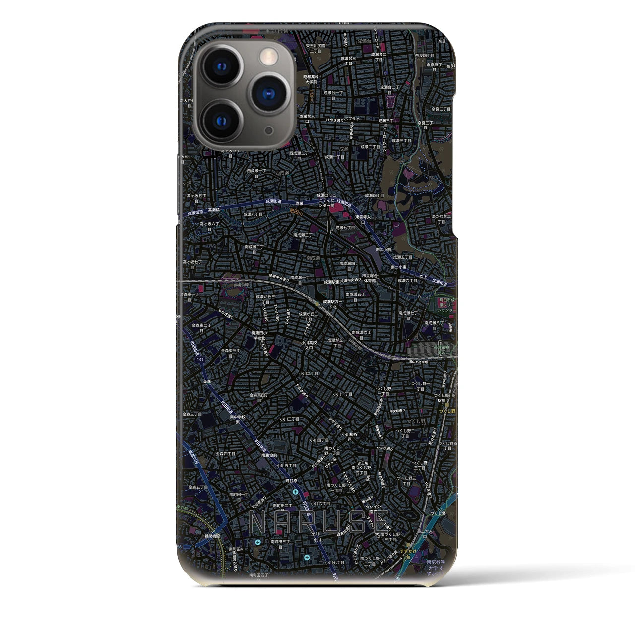 【成瀬(東京都)】地図柄iPhoneケース(バックカバータイプ)