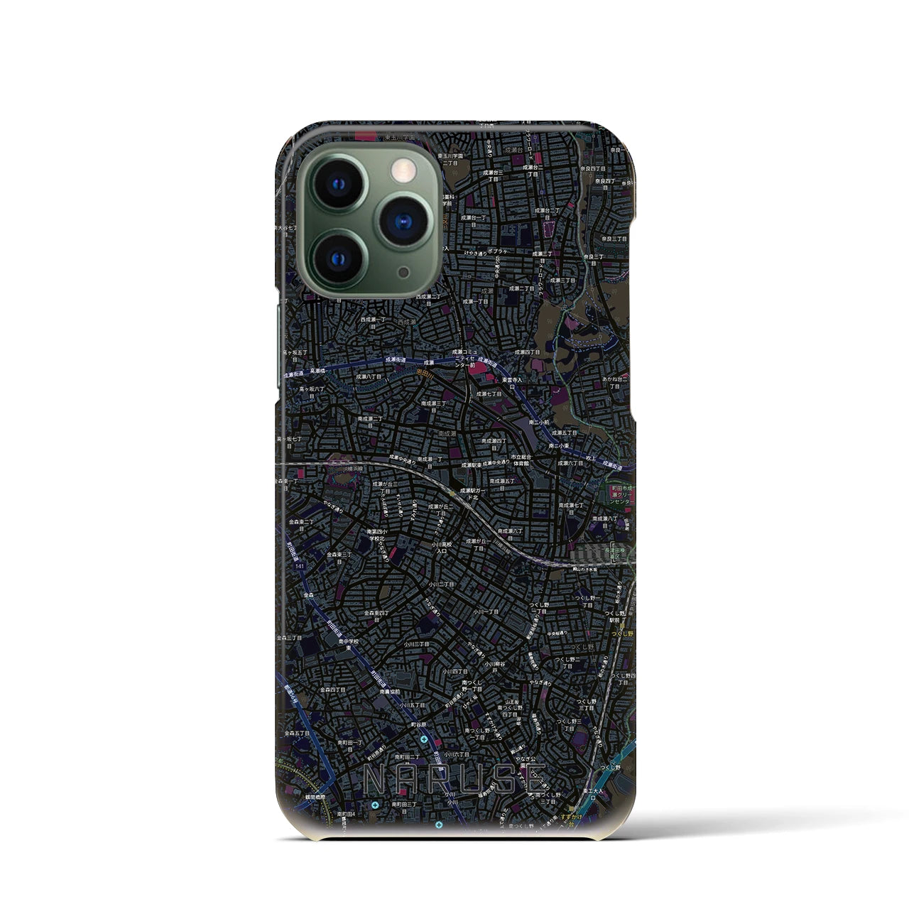 【成瀬(東京都)】地図柄iPhoneケース(バックカバータイプ)