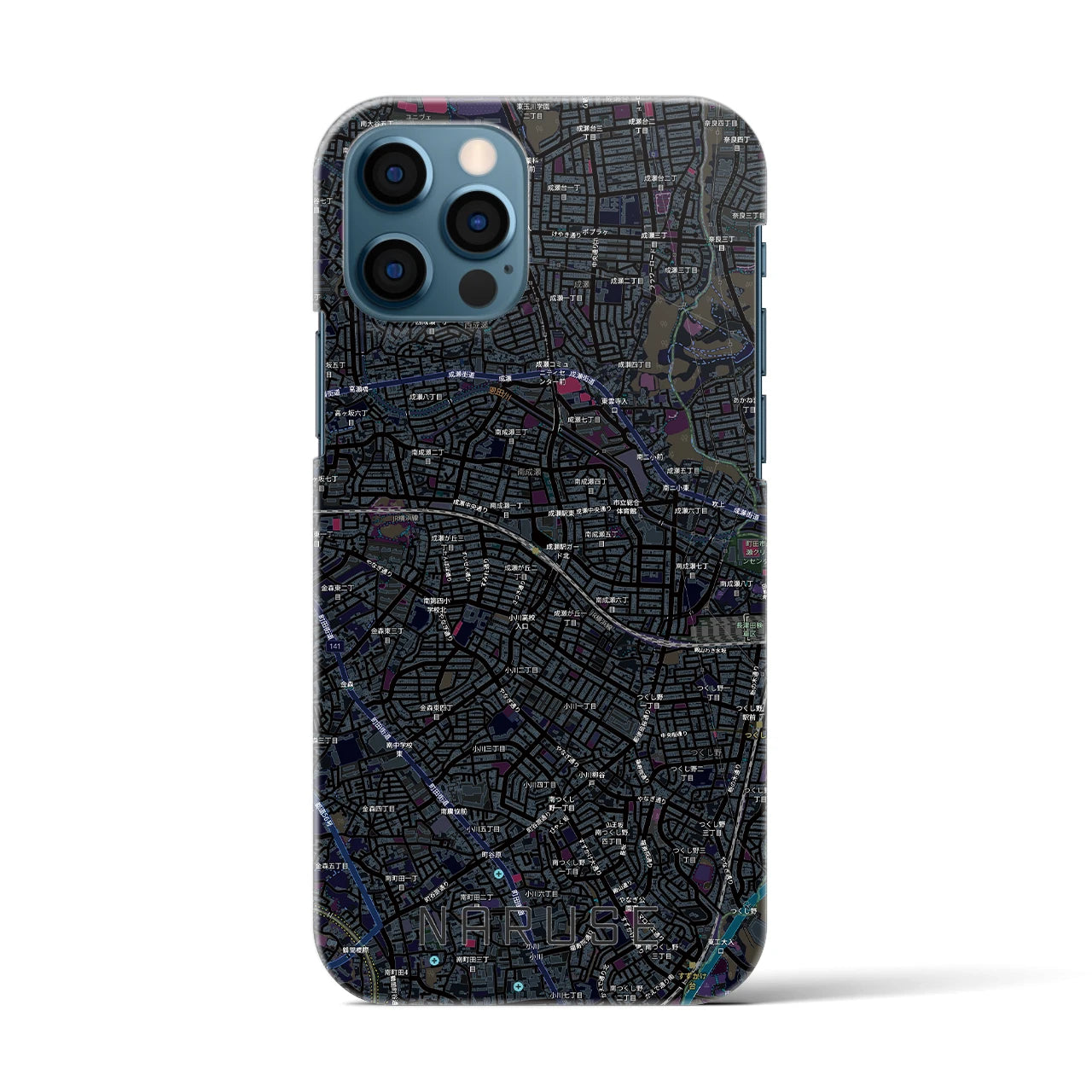 【成瀬(東京都)】地図柄iPhoneケース(バックカバータイプ)