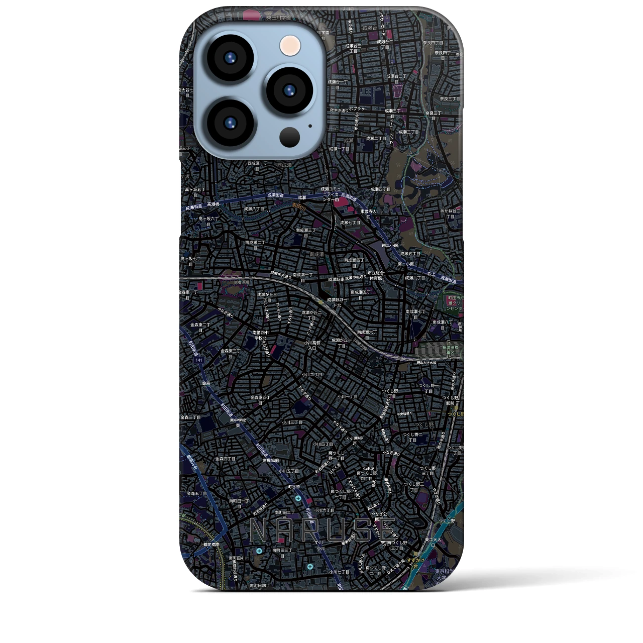 【成瀬(東京都)】地図柄iPhoneケース(バックカバータイプ)