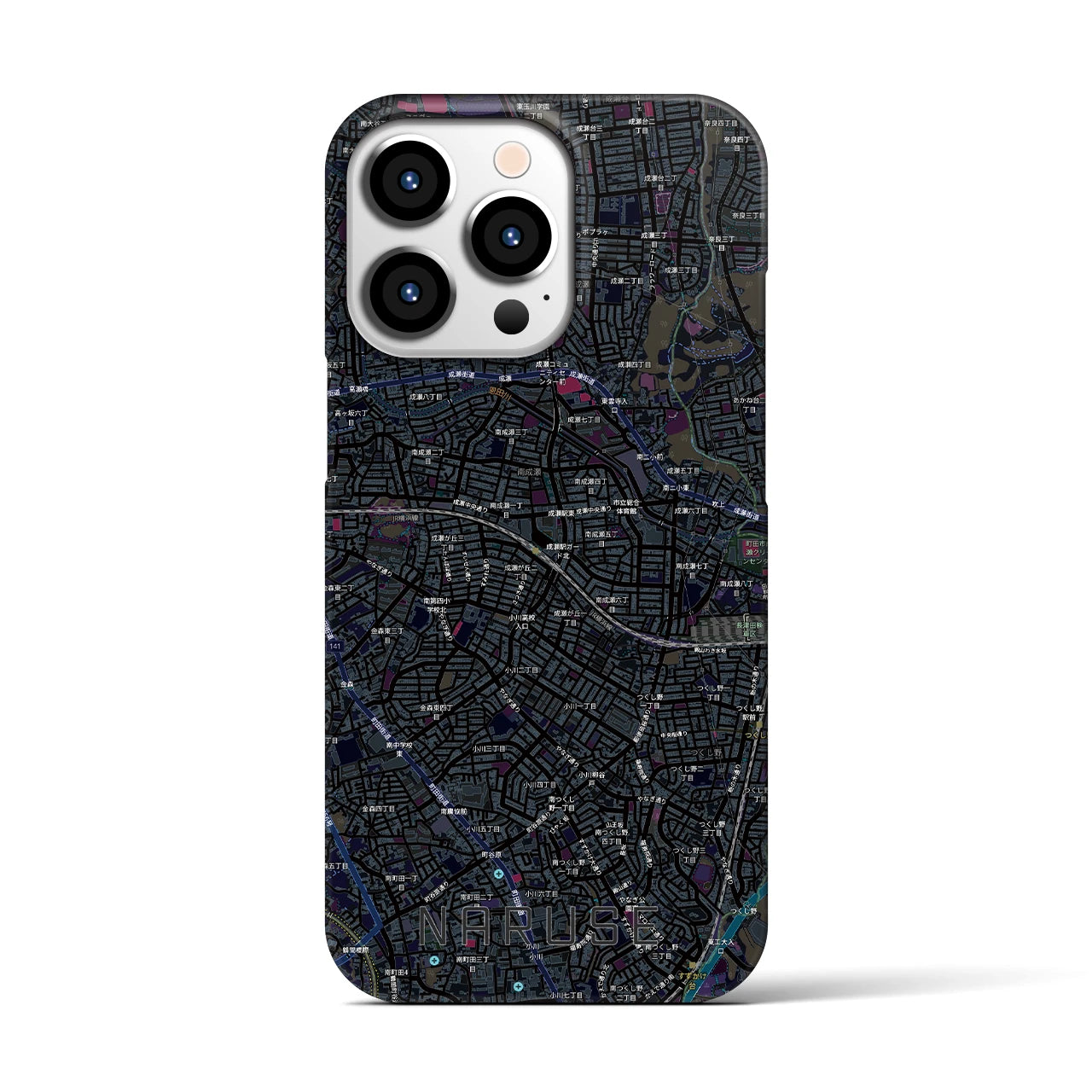 【成瀬(東京都)】地図柄iPhoneケース(バックカバータイプ)
