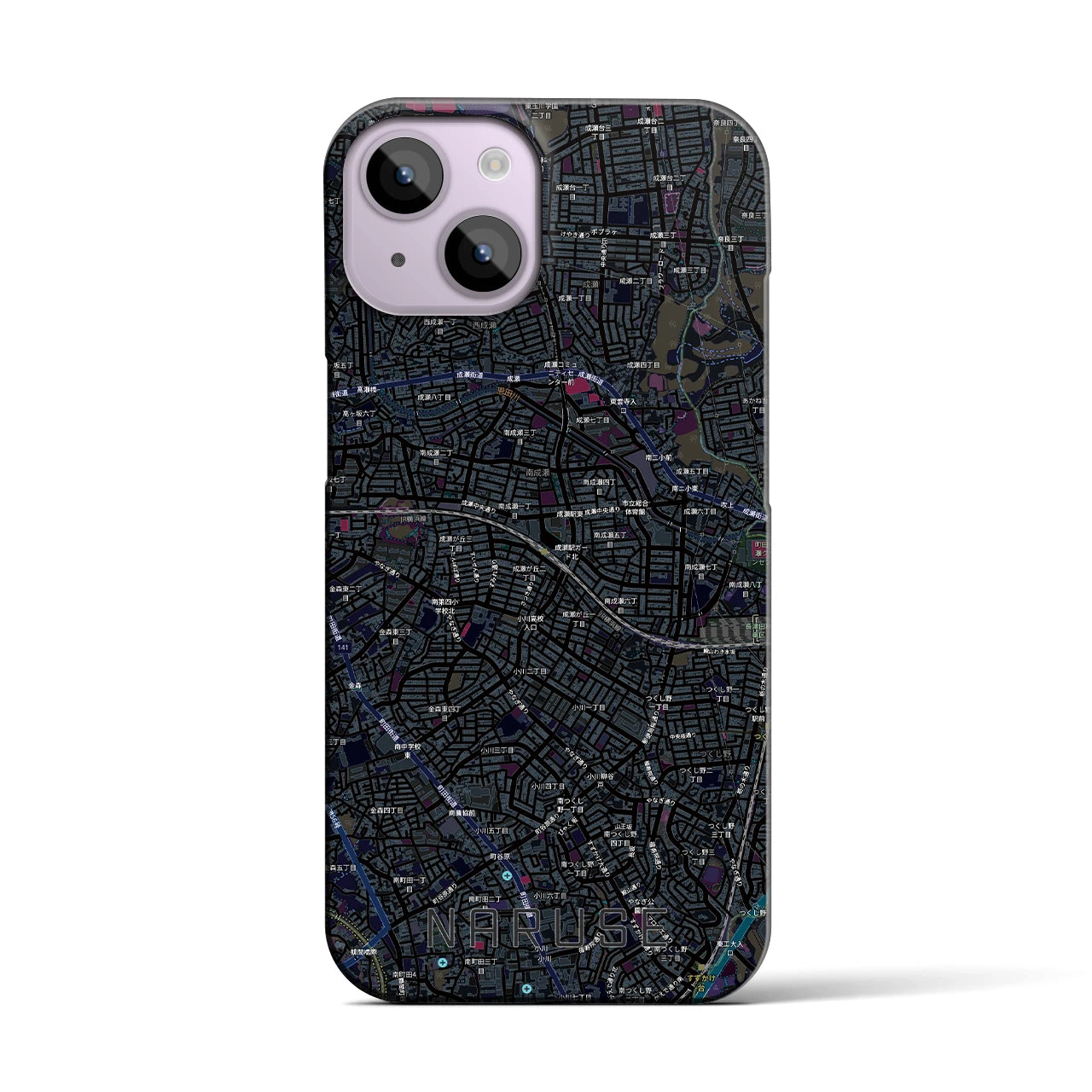 【成瀬(東京都)】地図柄iPhoneケース(バックカバータイプ)