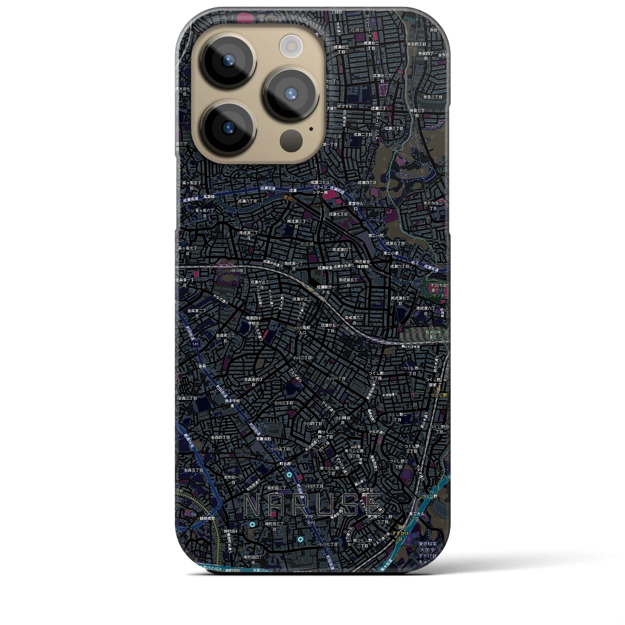 【成瀬(東京都)】地図柄iPhoneケース(バックカバータイプ)