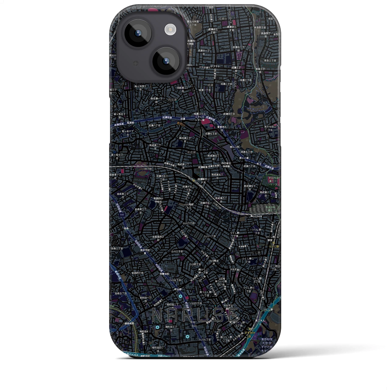 【成瀬(東京都)】地図柄iPhoneケース(バックカバータイプ)