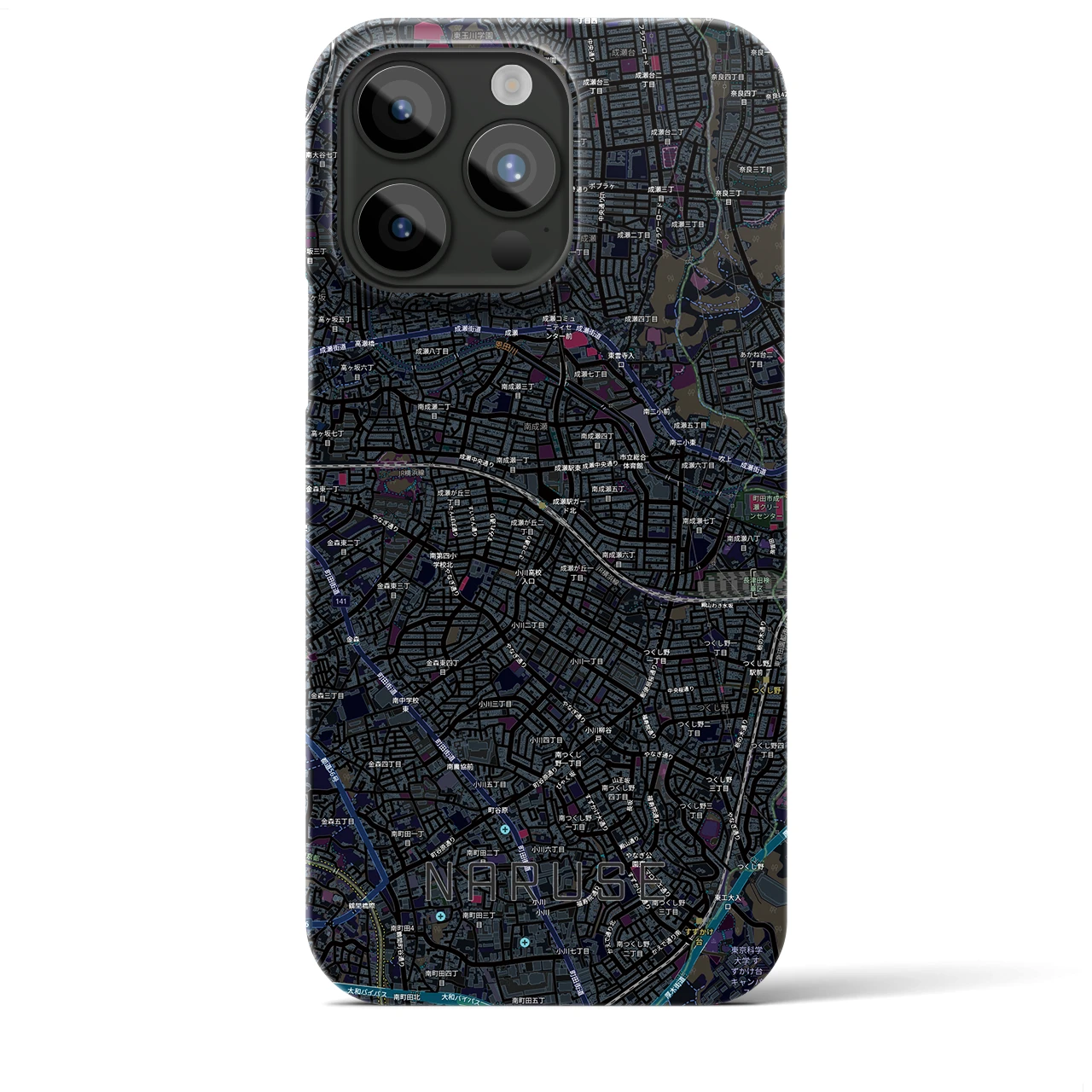 【成瀬(東京都)】地図柄iPhoneケース(バックカバータイプ)