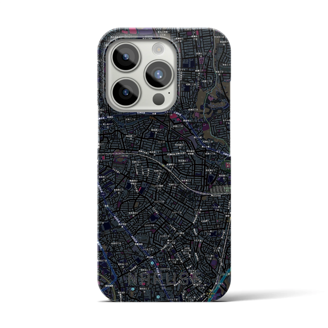 【成瀬(東京都)】地図柄iPhoneケース(バックカバータイプ)