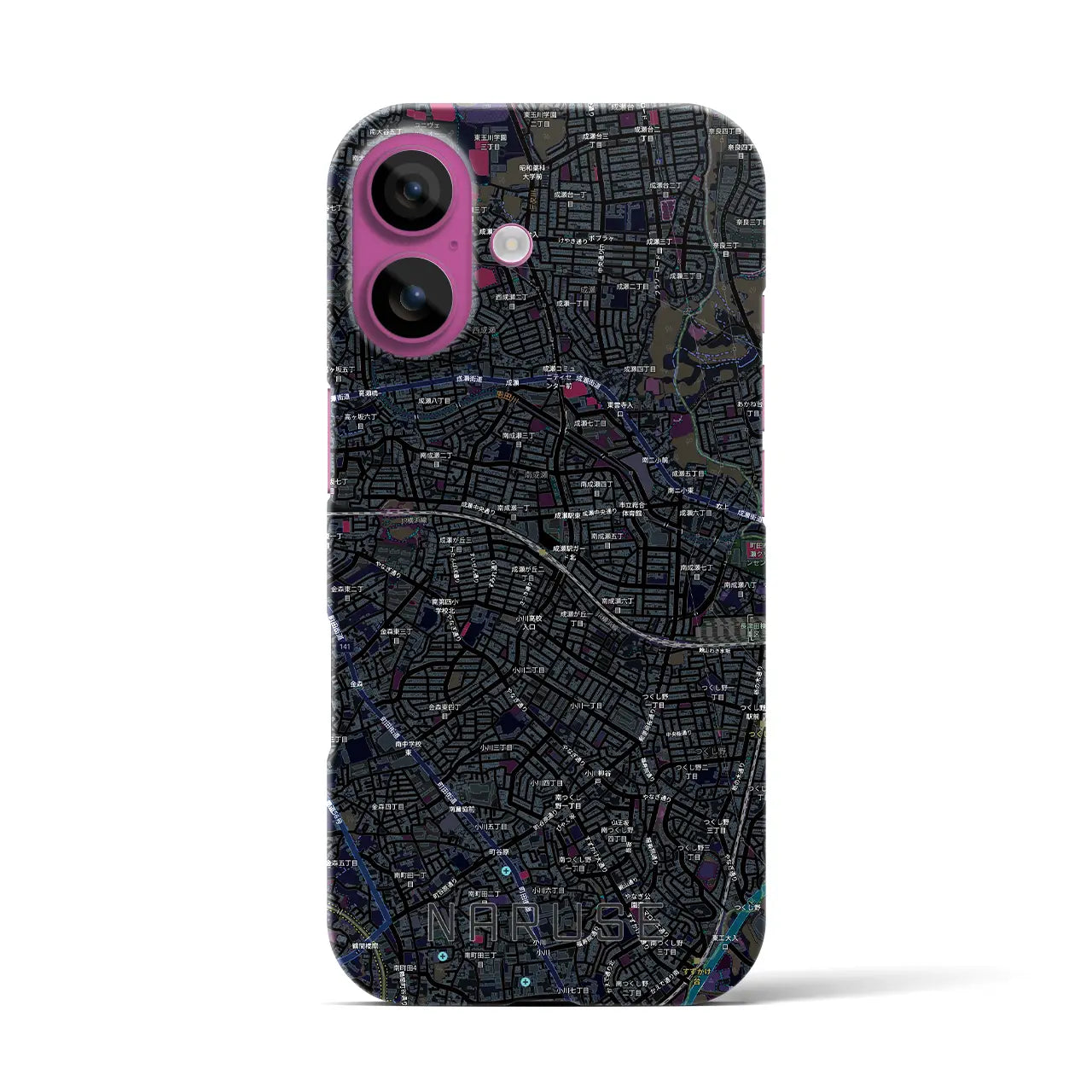 【成瀬(東京都)】地図柄iPhoneケース(バックカバータイプ)