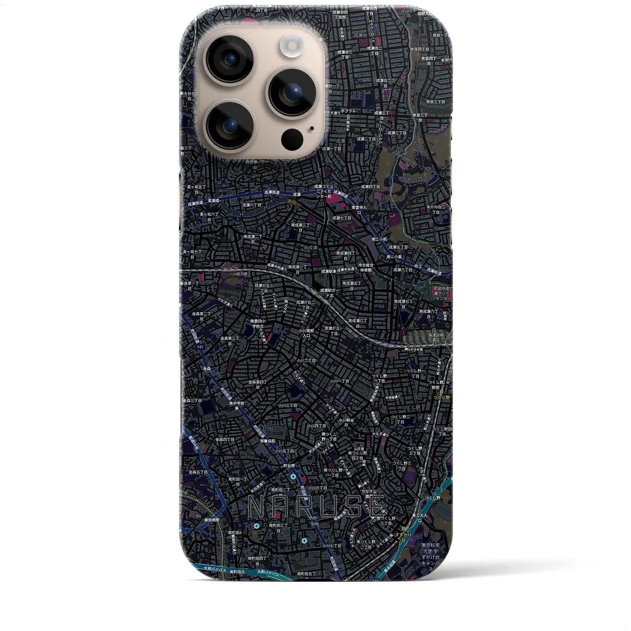 【成瀬(東京都)】地図柄iPhoneケース(バックカバータイプ)