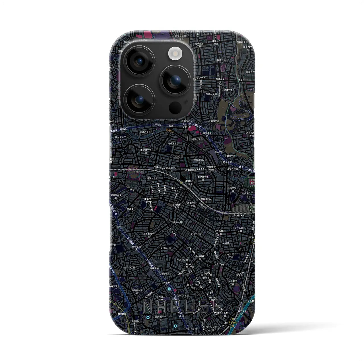 【成瀬(東京都)】地図柄iPhoneケース(バックカバータイプ)